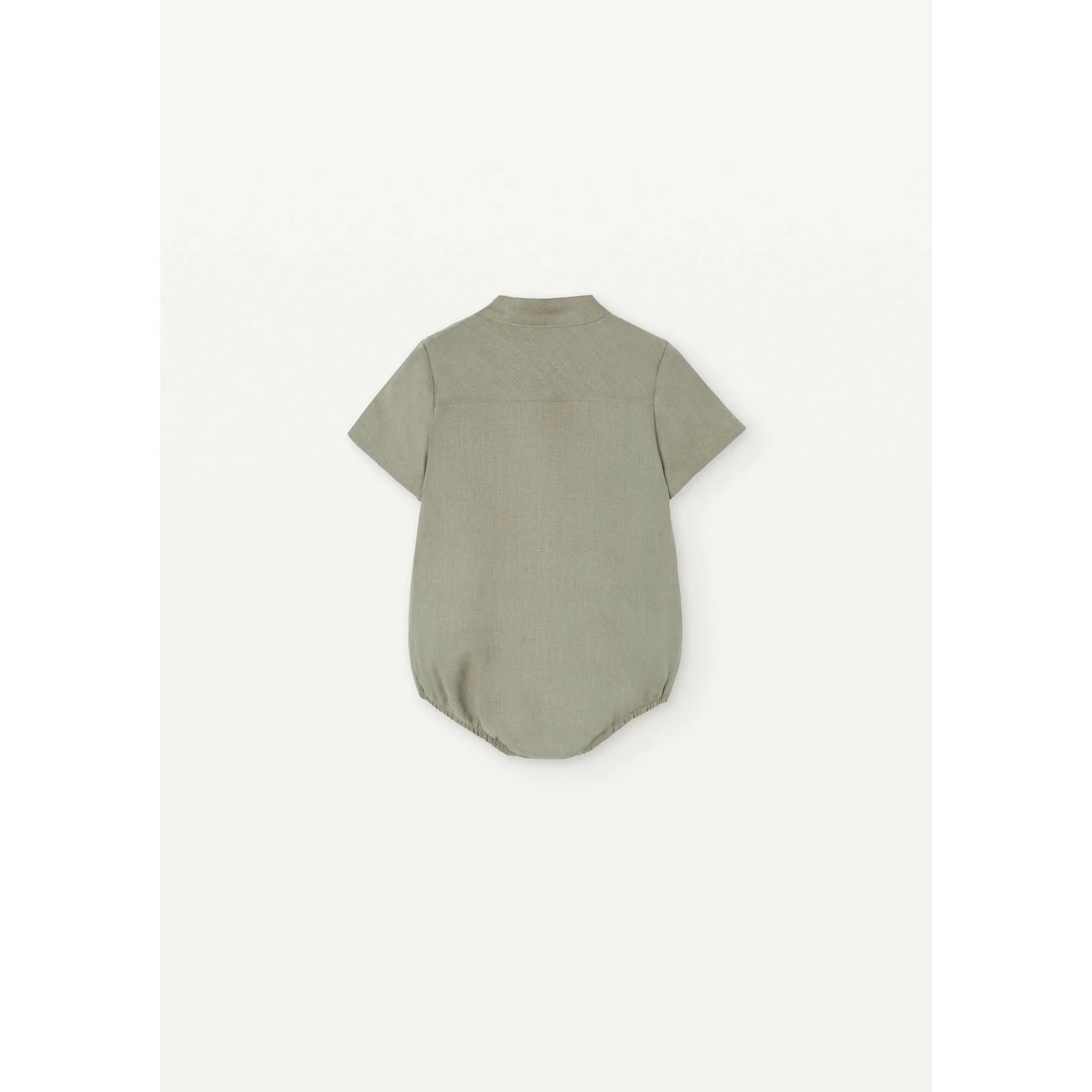 Popelin Green Linen Shirt Romper - Image 3