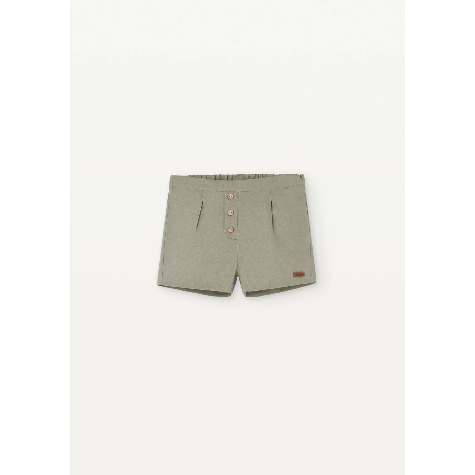 Popelin Green Linen Shorts