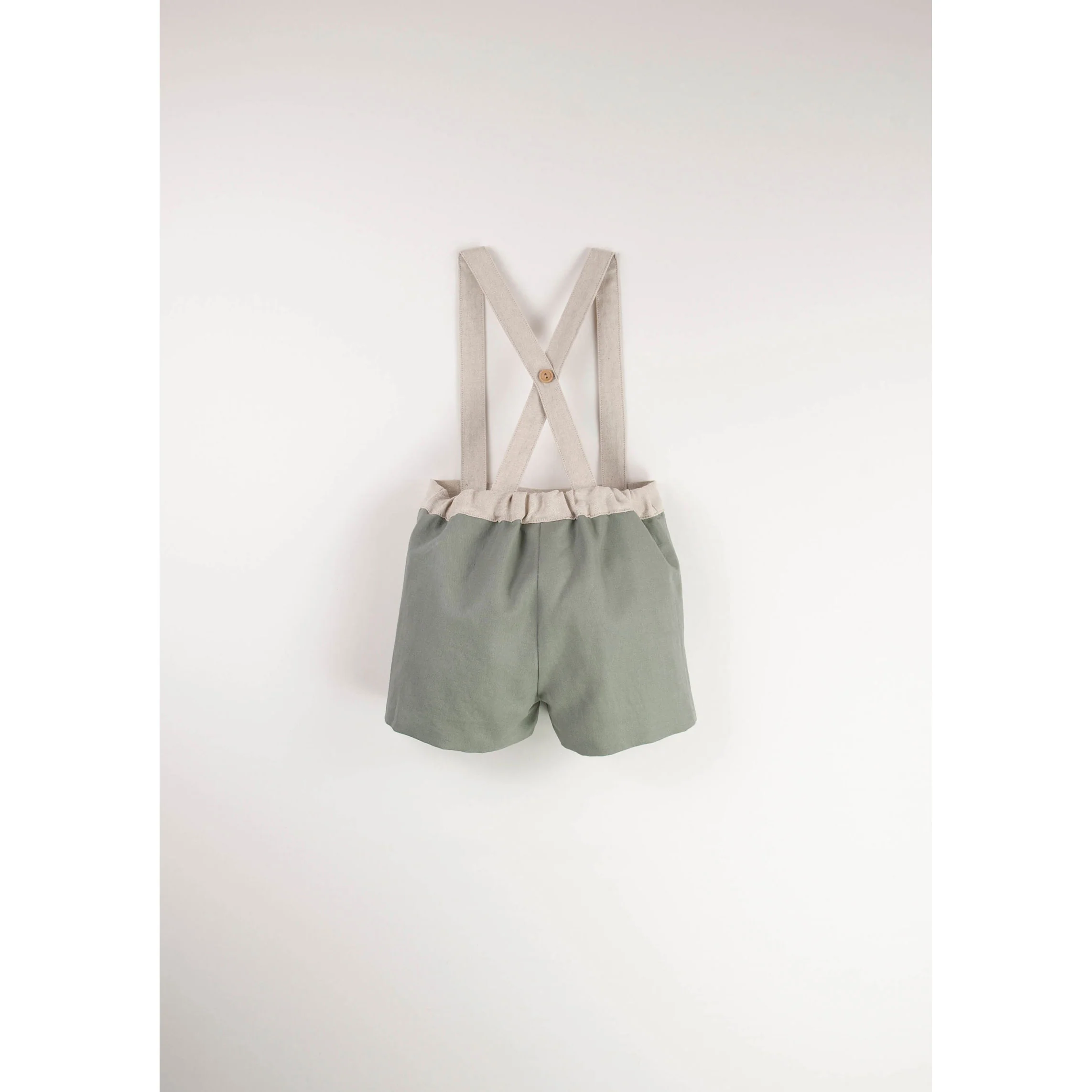 Popelin Green Strap Dungarees - Image 2