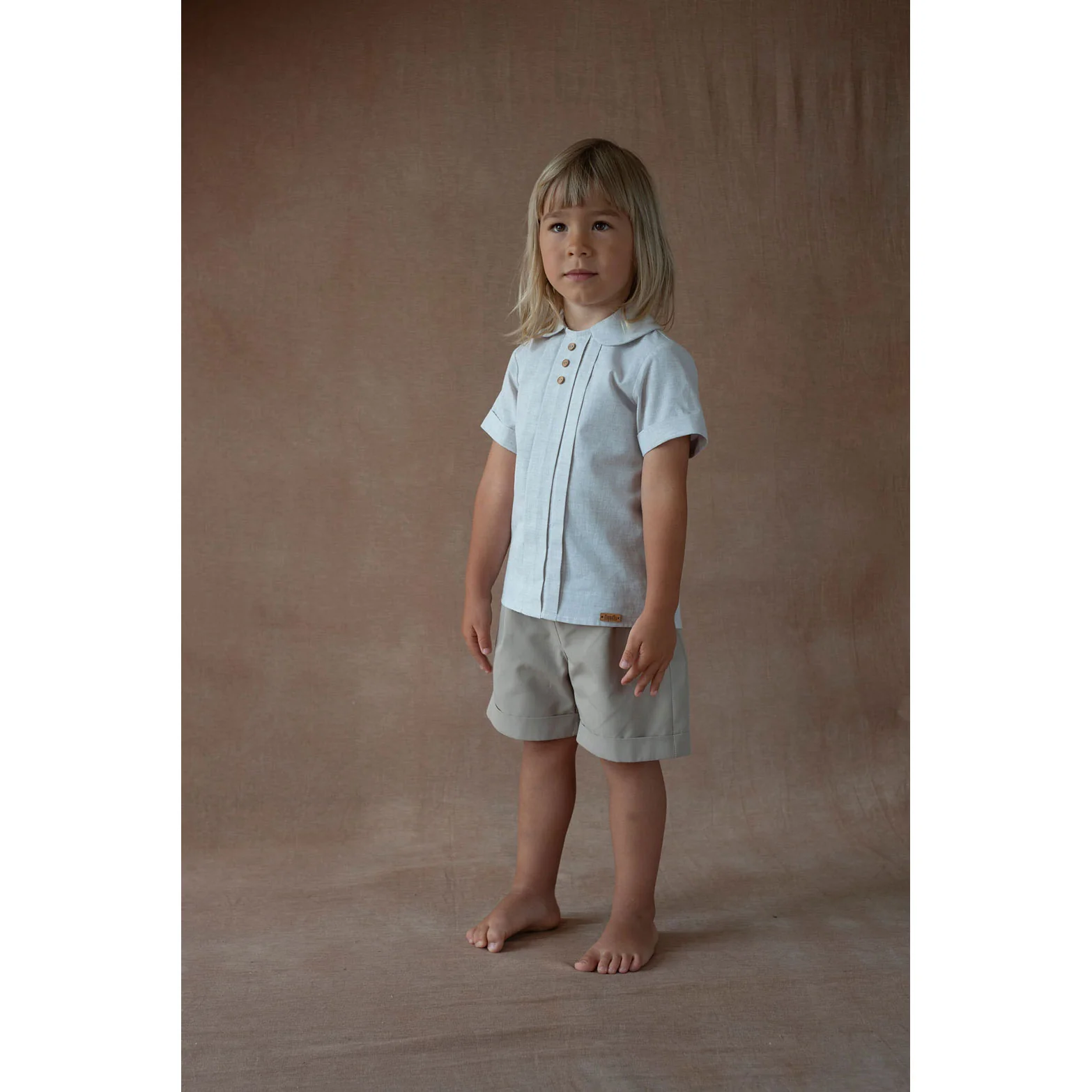 Popelin Grey Panel Shirt - Image 2