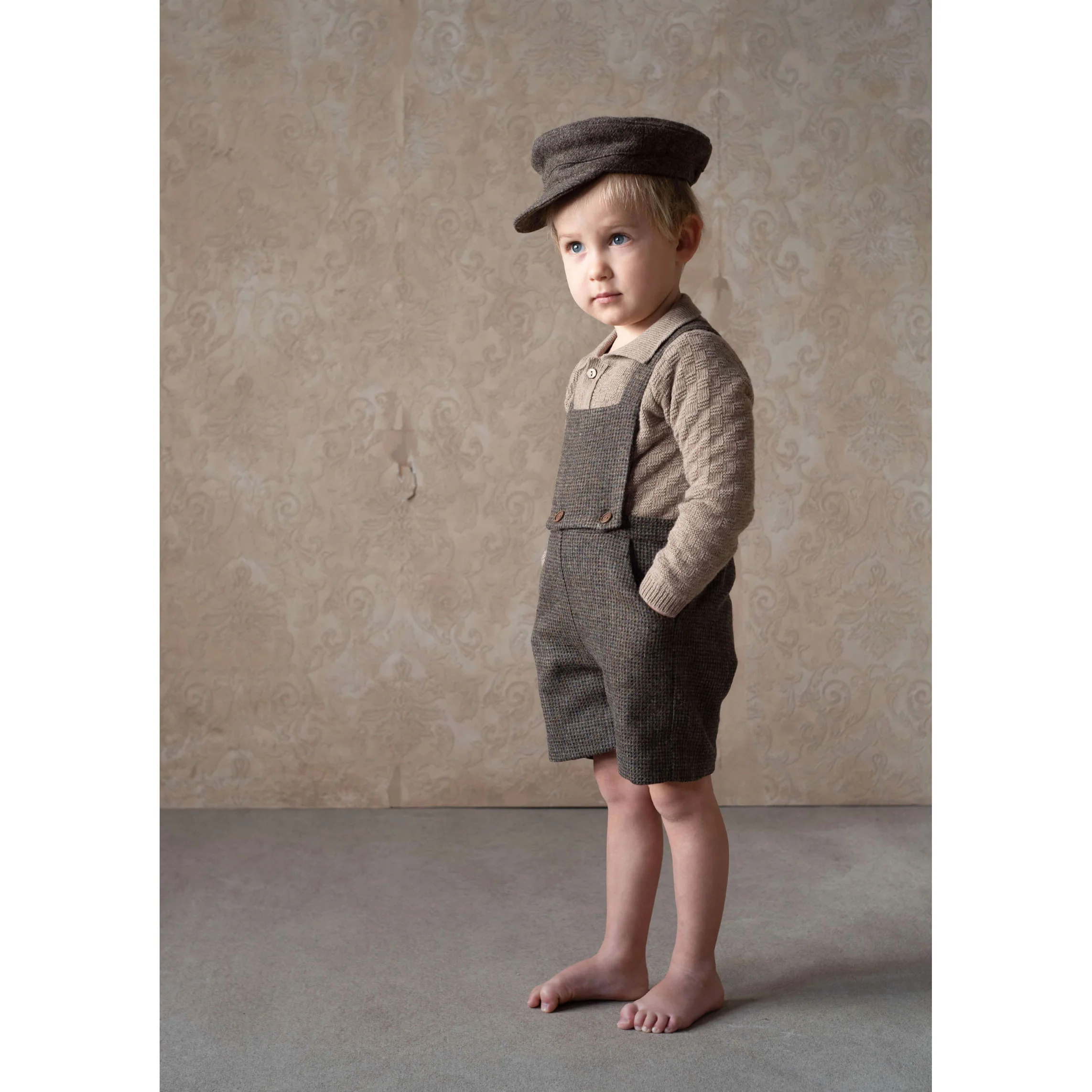 Popelin Multi Coloured Wool Suspender Shorts - Image 2