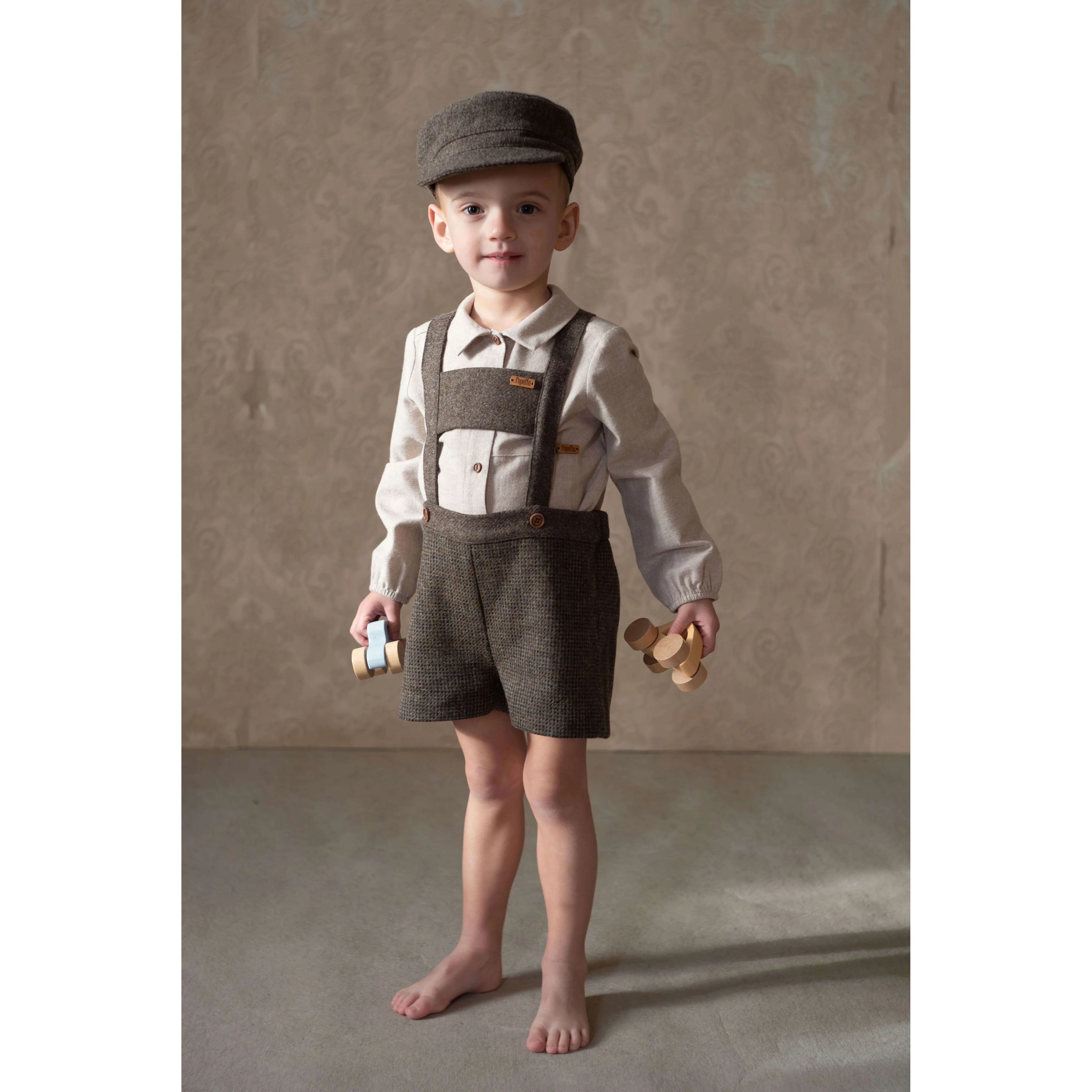 Popelin Multi Coloured Suspender Shorts - Image 2