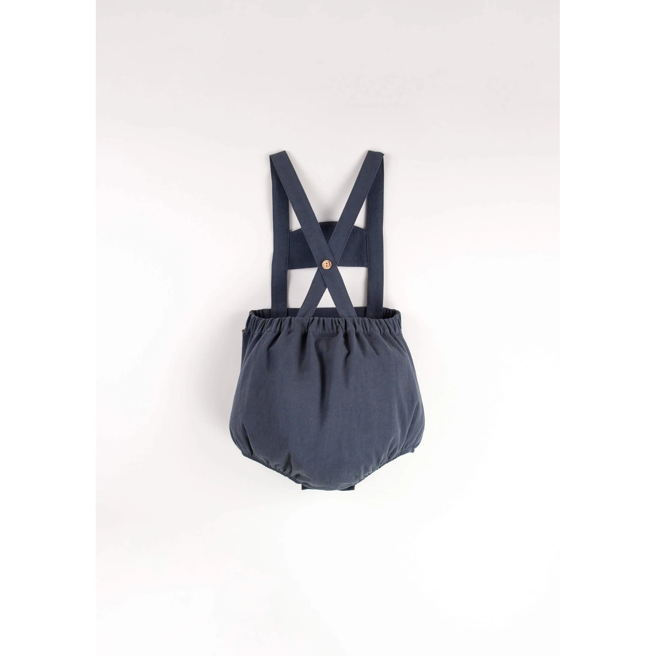 Popelin Navy Blue Anchor Strap Dungarees - Image 2