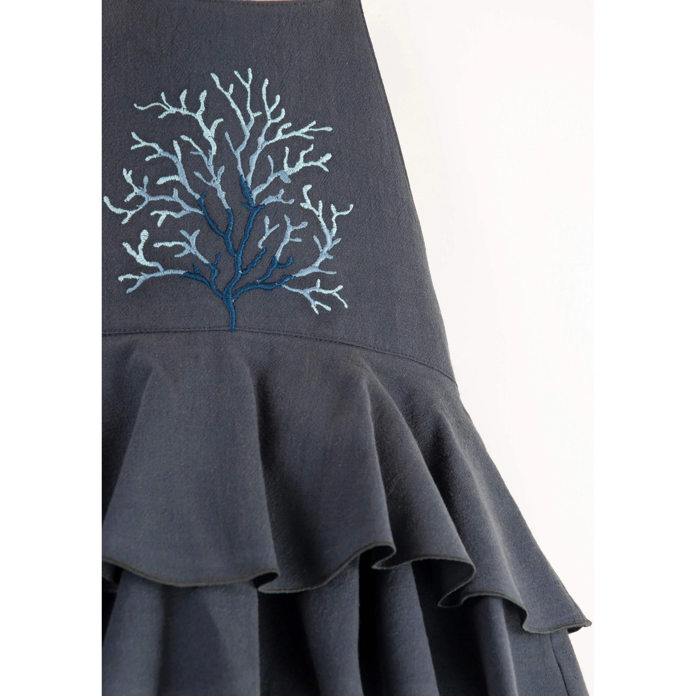 Popelin Navy Blue Coral Romper - Image 3