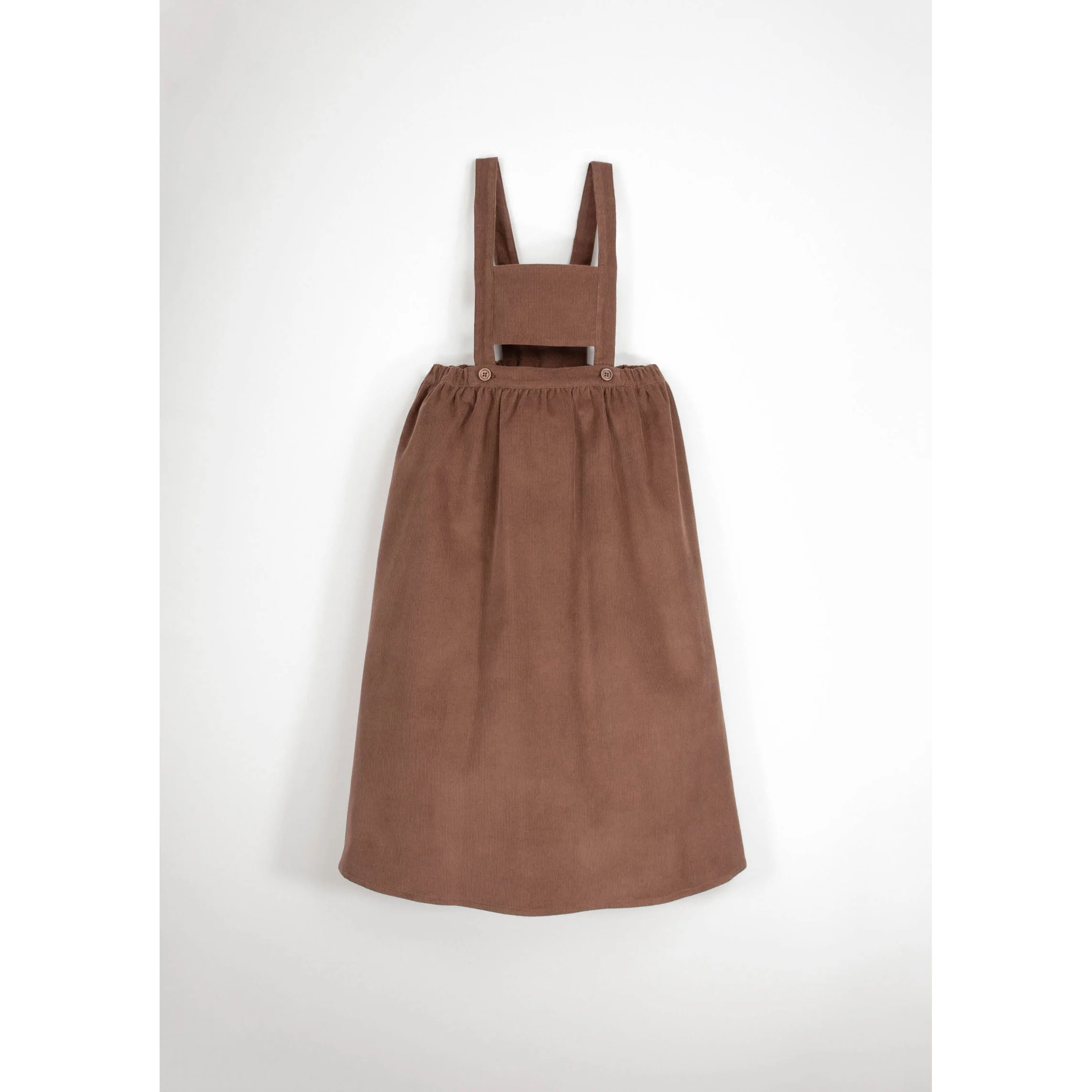 Popelin Ochre Coloured Corduroy Midi Dress