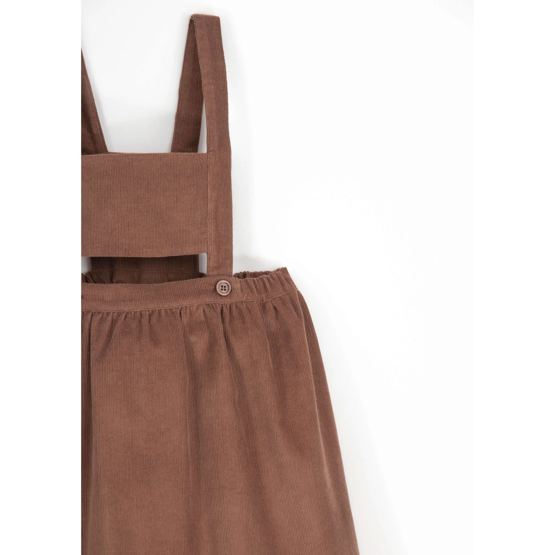 Popelin Ochre Coloured Corduroy Midi Dress - Image 4