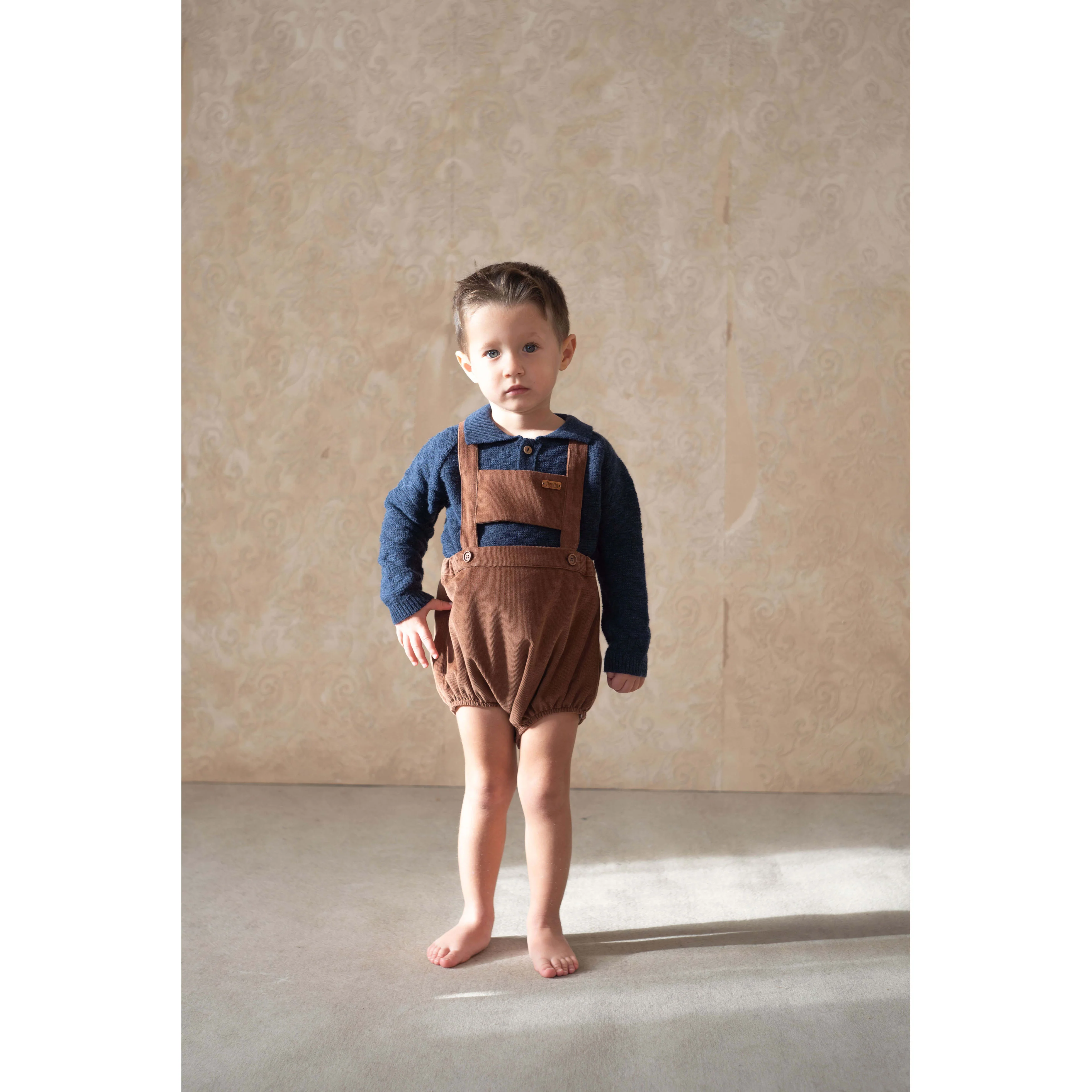 Popelin Ochre Coloured Corduroy Romper - Image 2