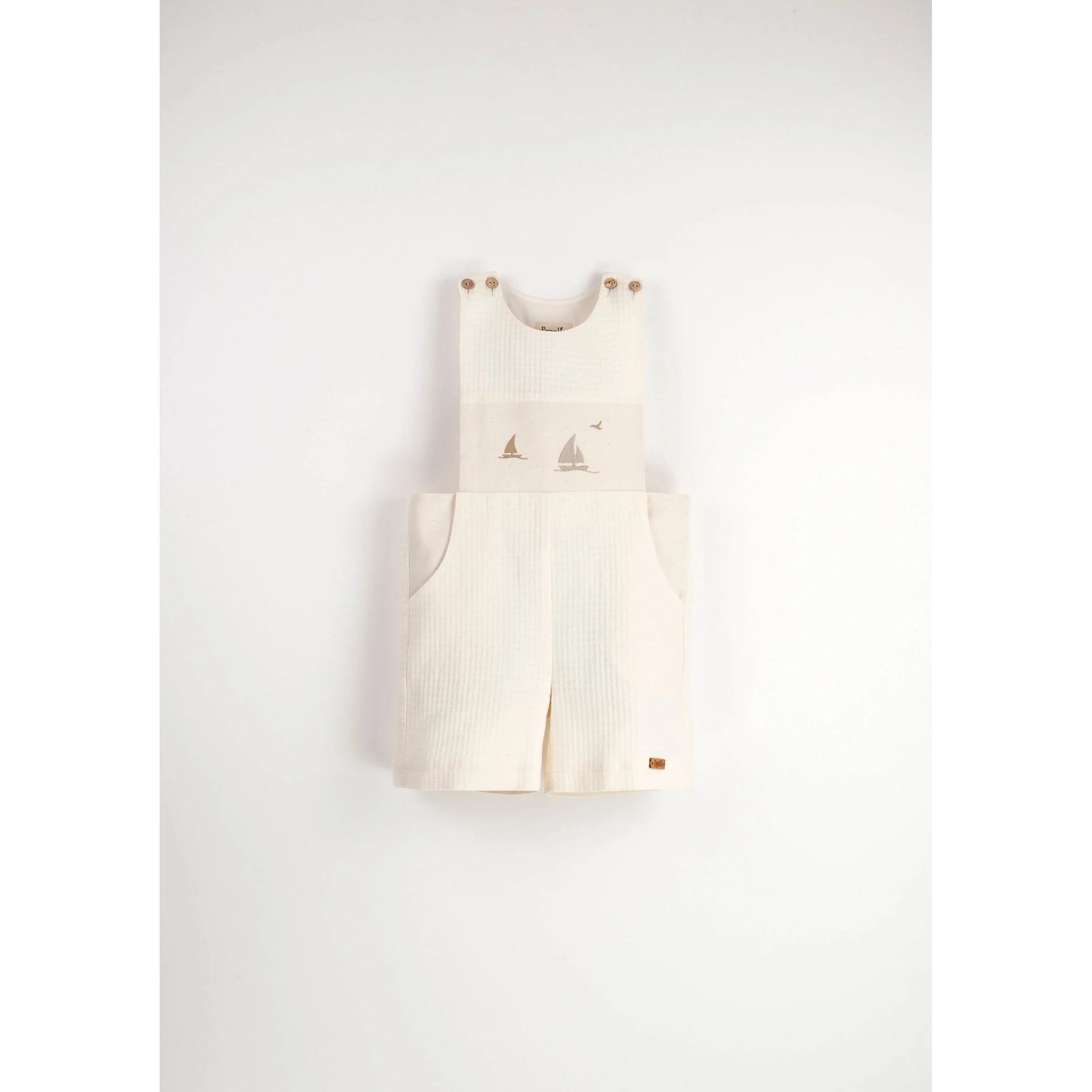 Popelin Off White Boat Dungarees