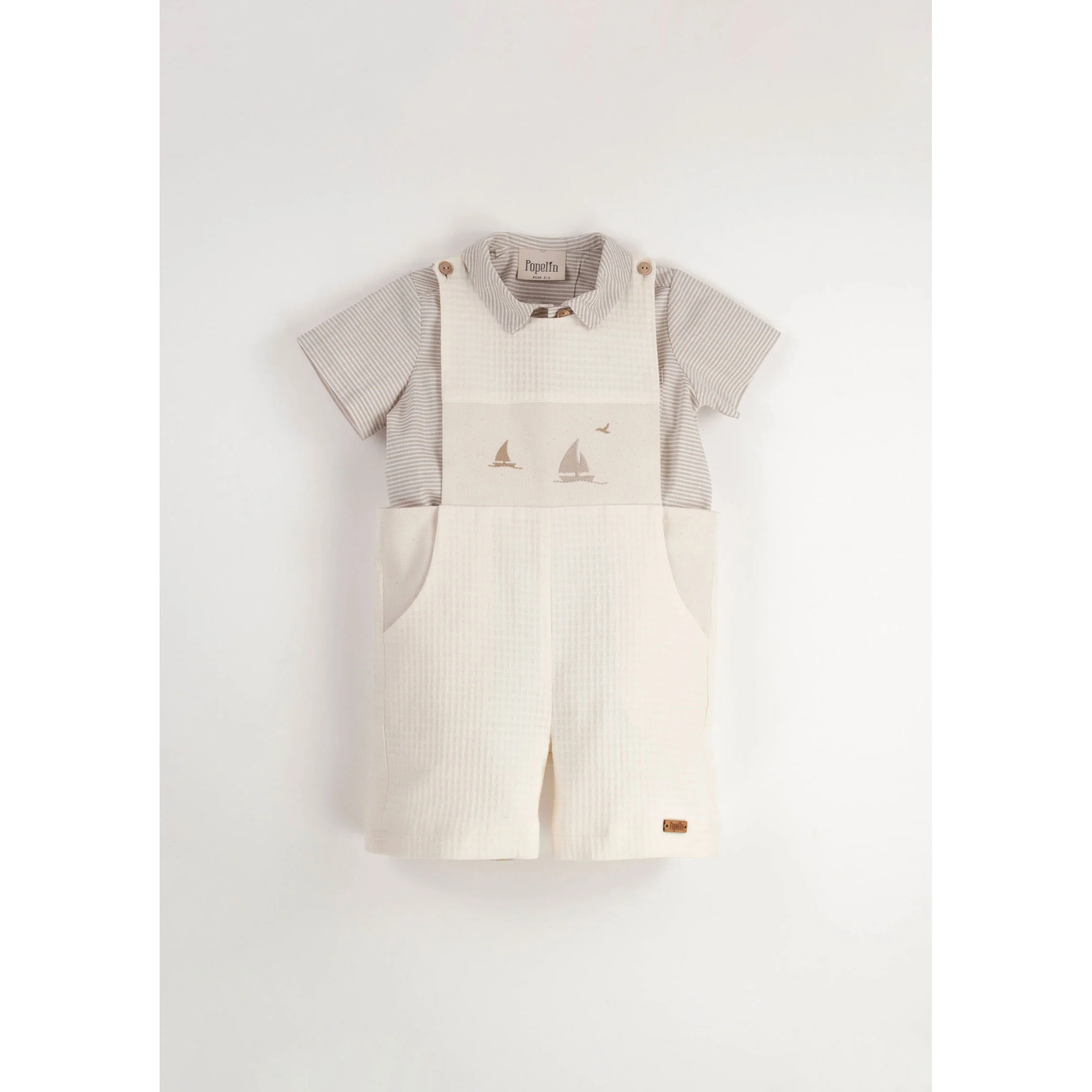 Popelin Off White Boat Dungarees - Image 3