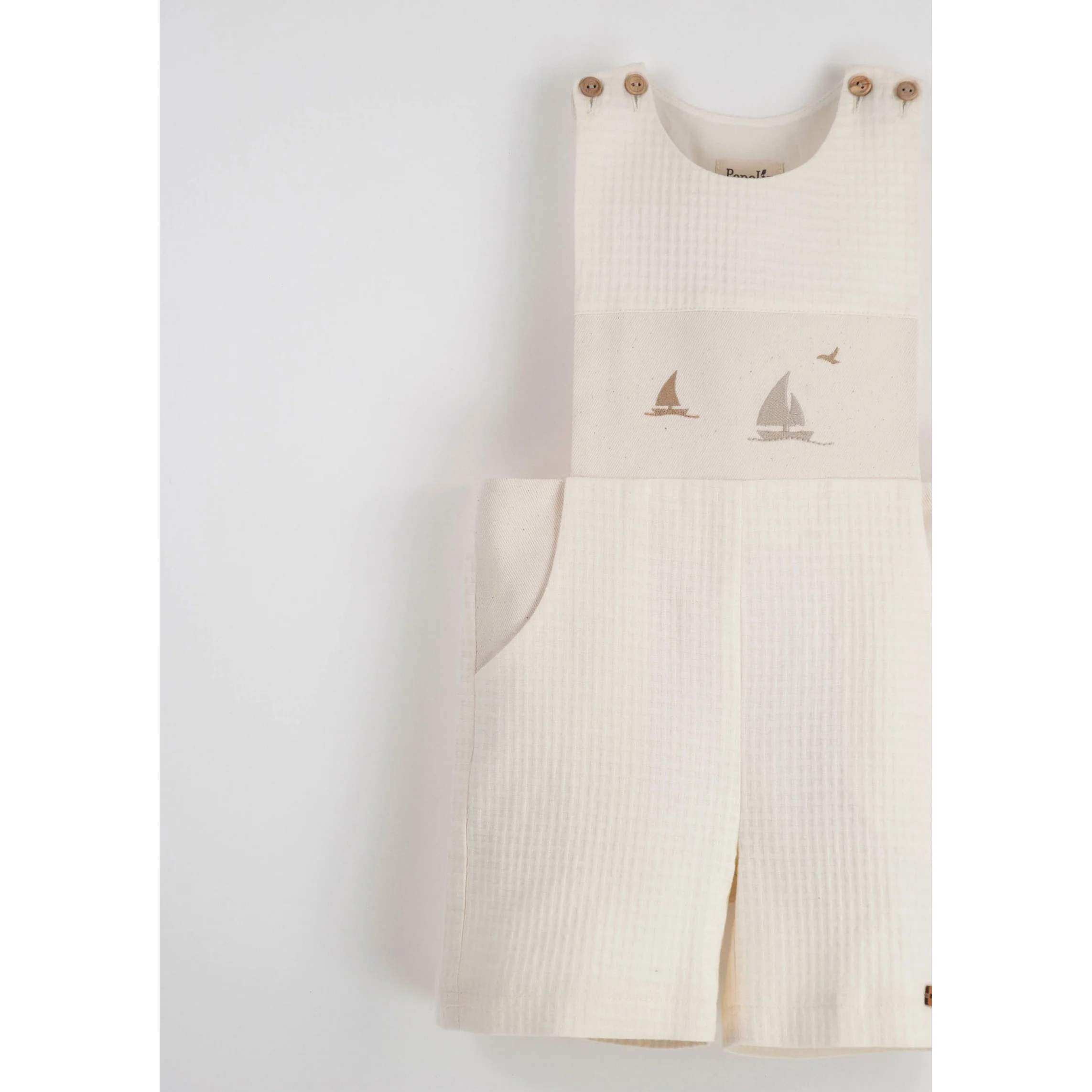 Popelin Off White Boat Dungarees - Image 4