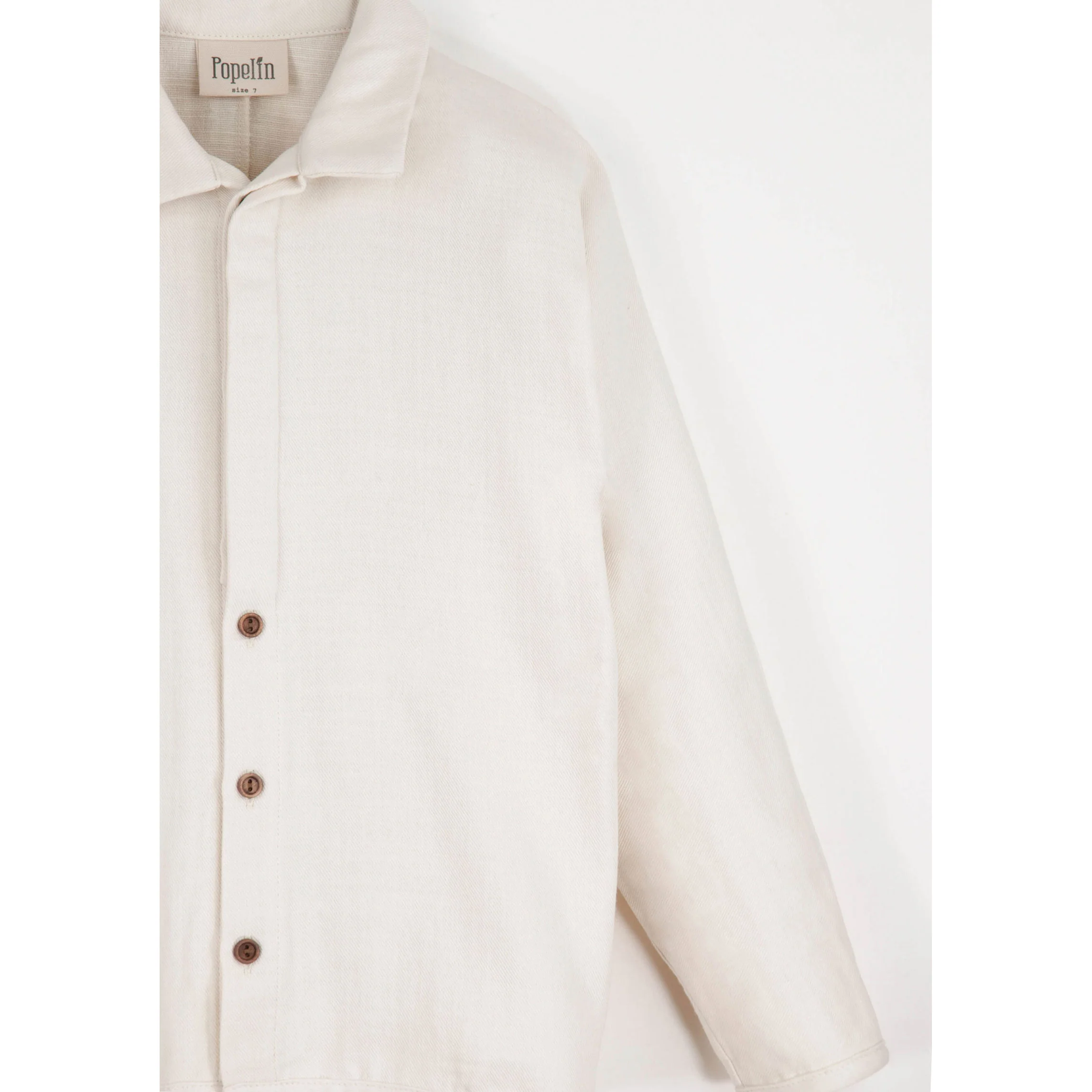 Popelin Off  White Button Down Shirt - Image 3