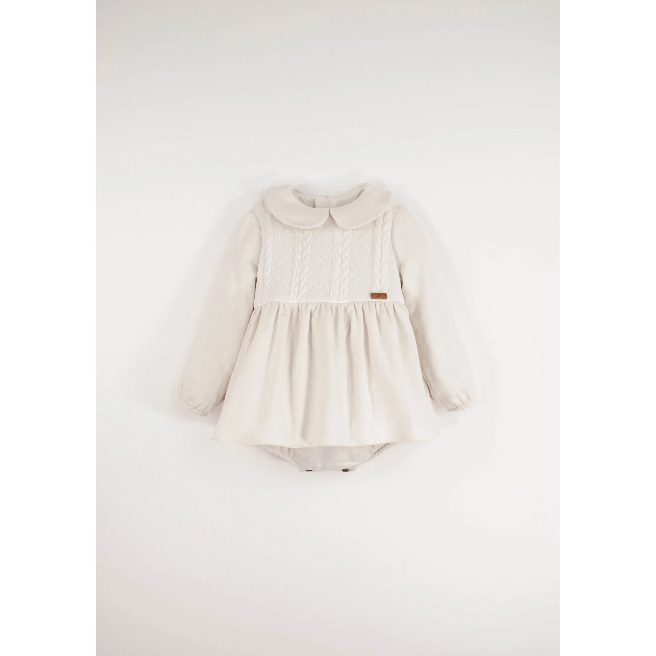 Popelin Off White Collared Romper