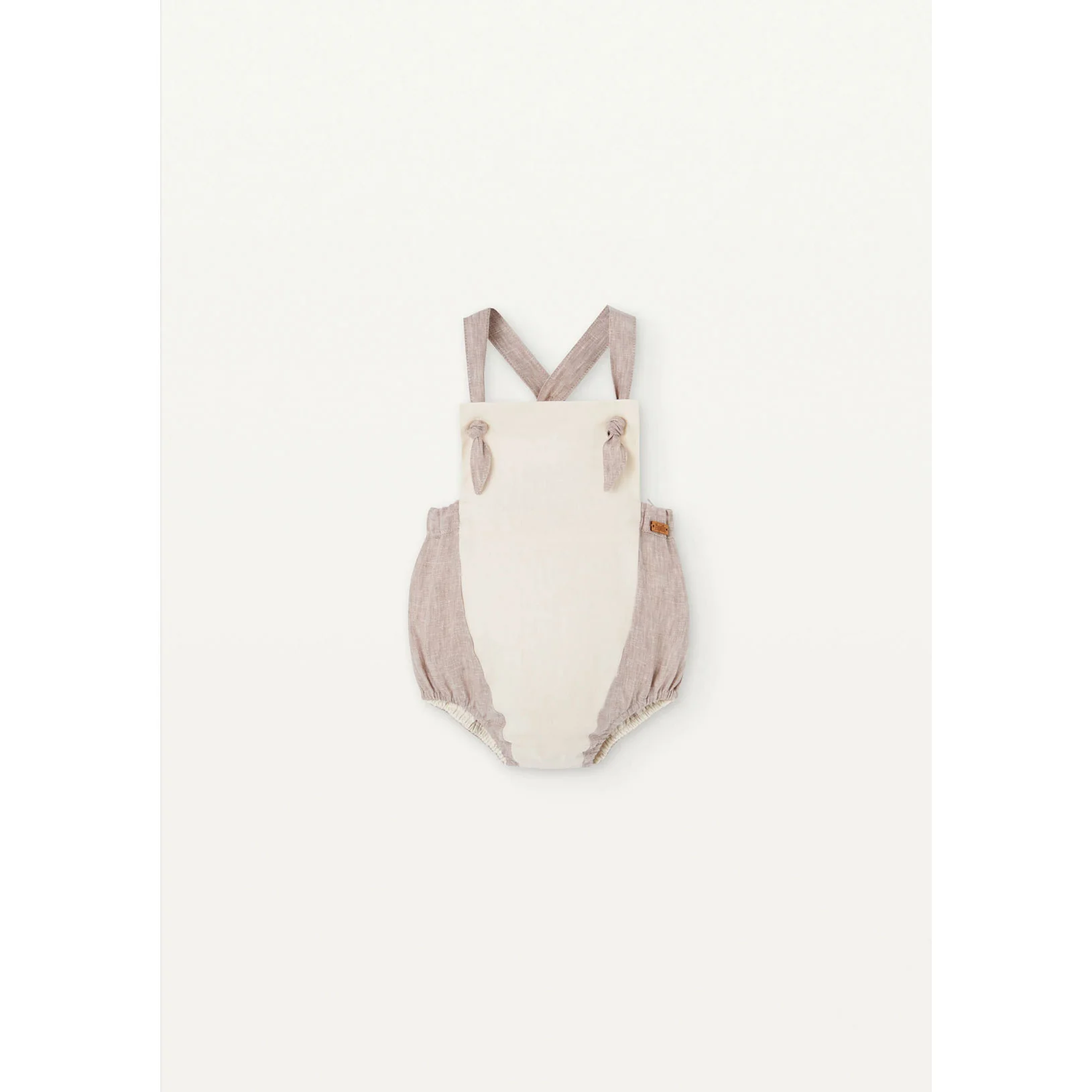 Popelin Off White Dungaree Romper