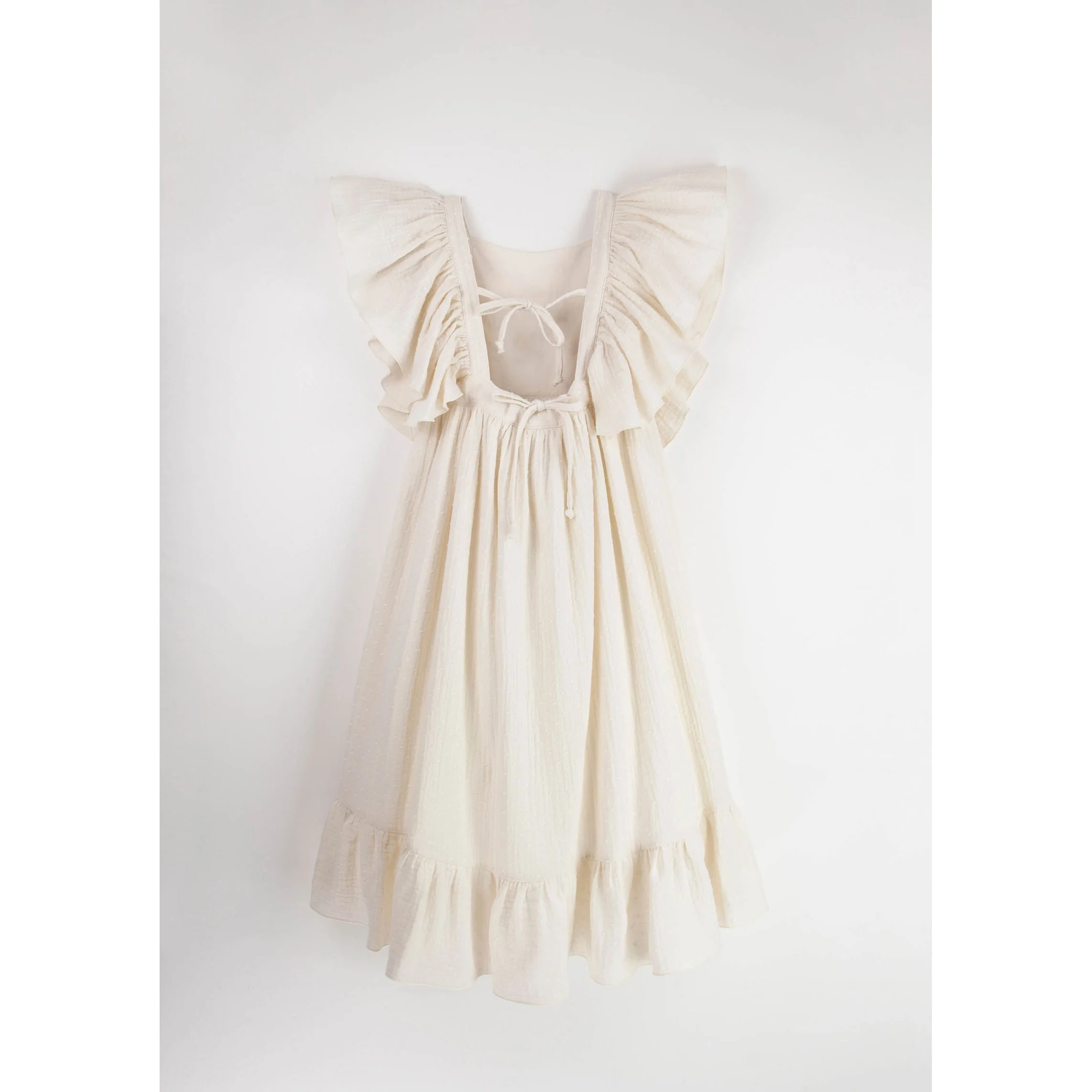 Popelin Off White Frill Midi Dress - Image 2