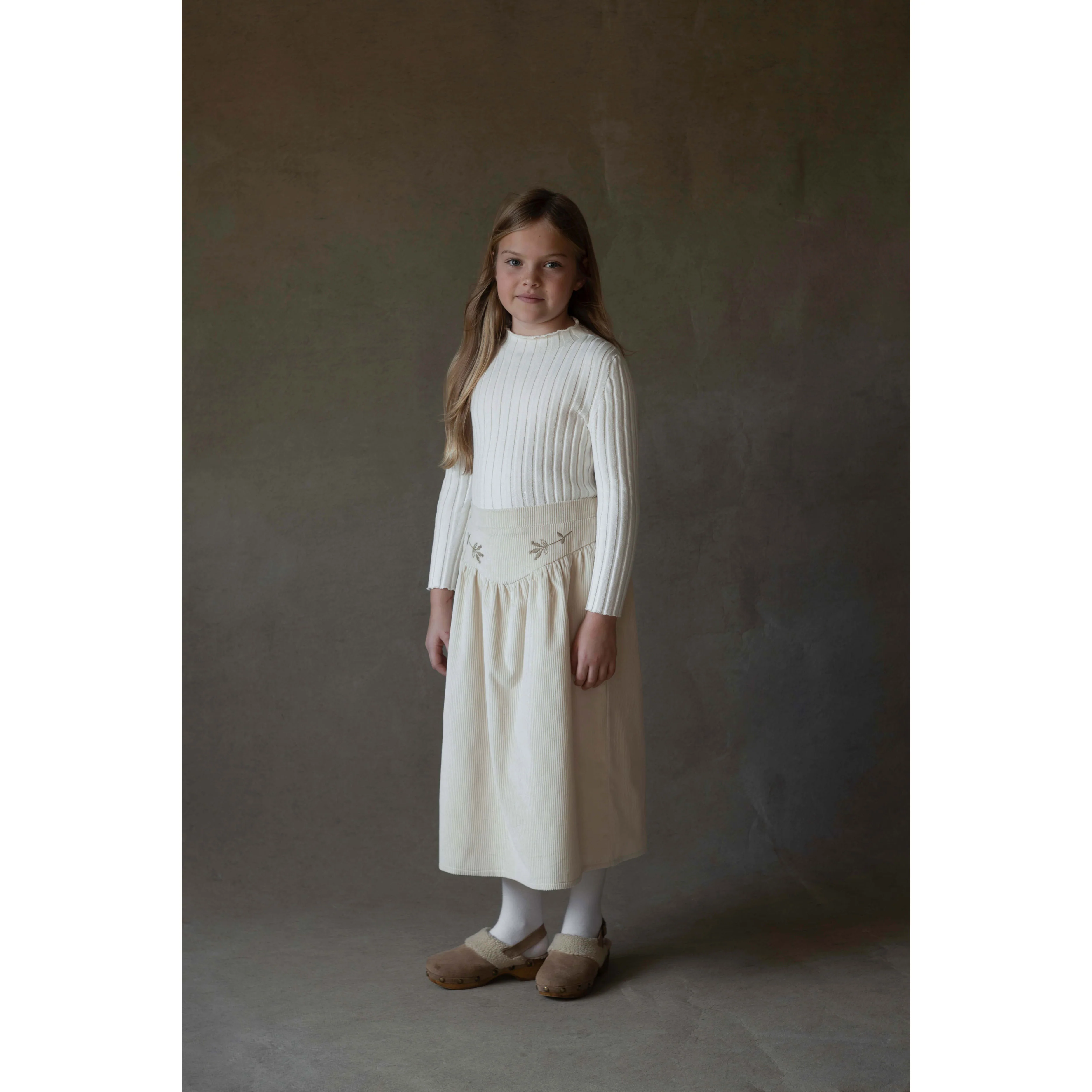 Popelin Off White Funnel Collar Rib Pullover - Image 3