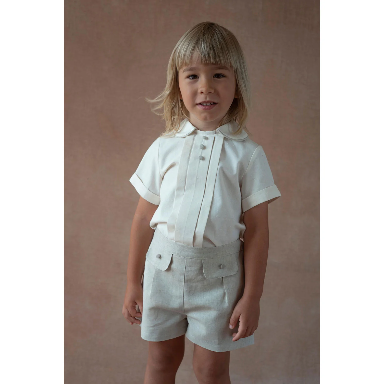 Popelin Off White Panel Shirt - Image 2