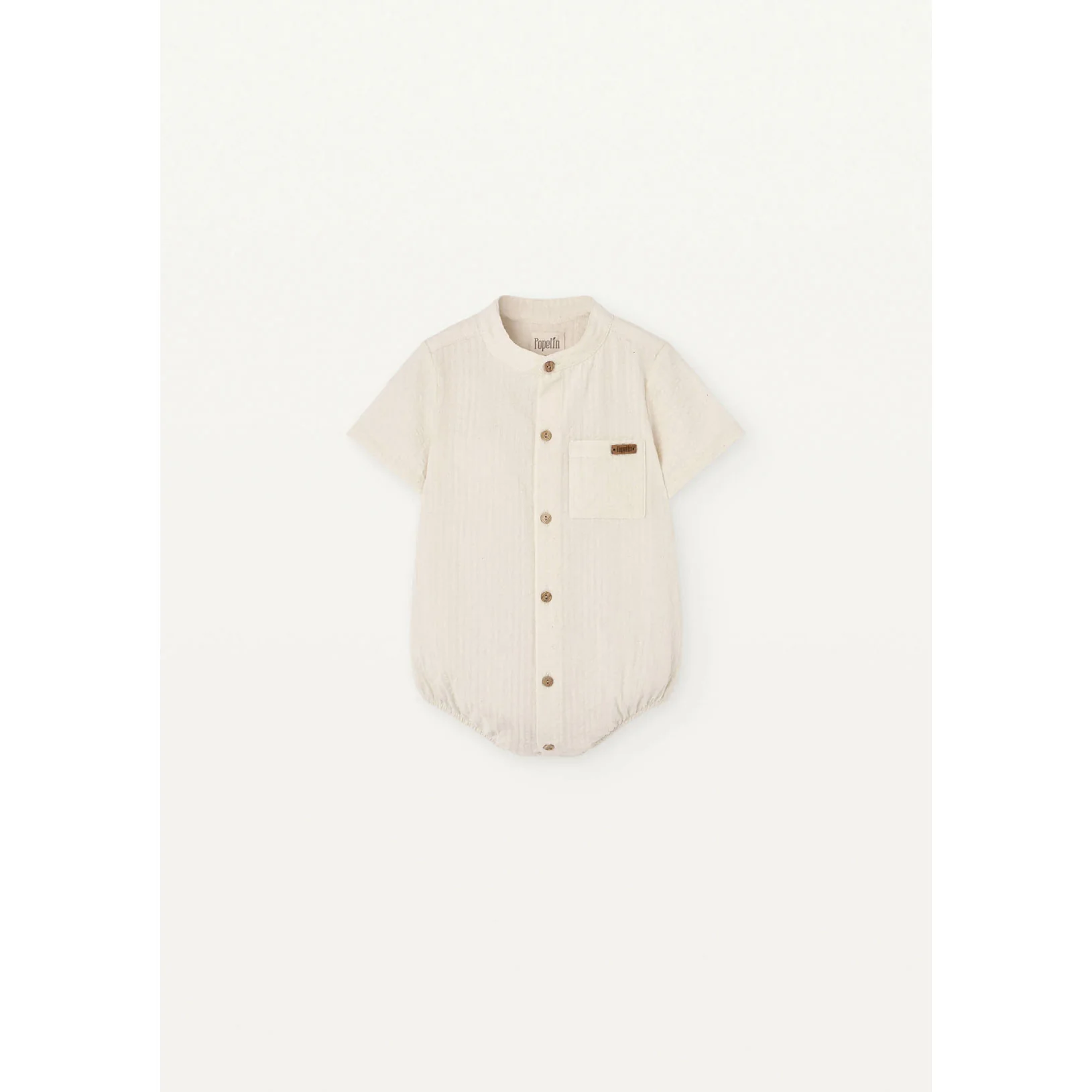 Popelin Off White Shirt Romper