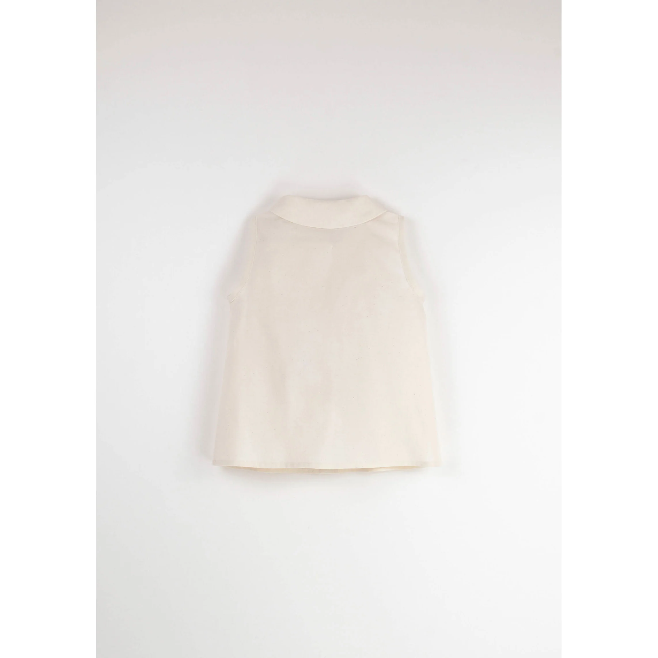 Popelin Off White Sleeveless Shirt - Image 2