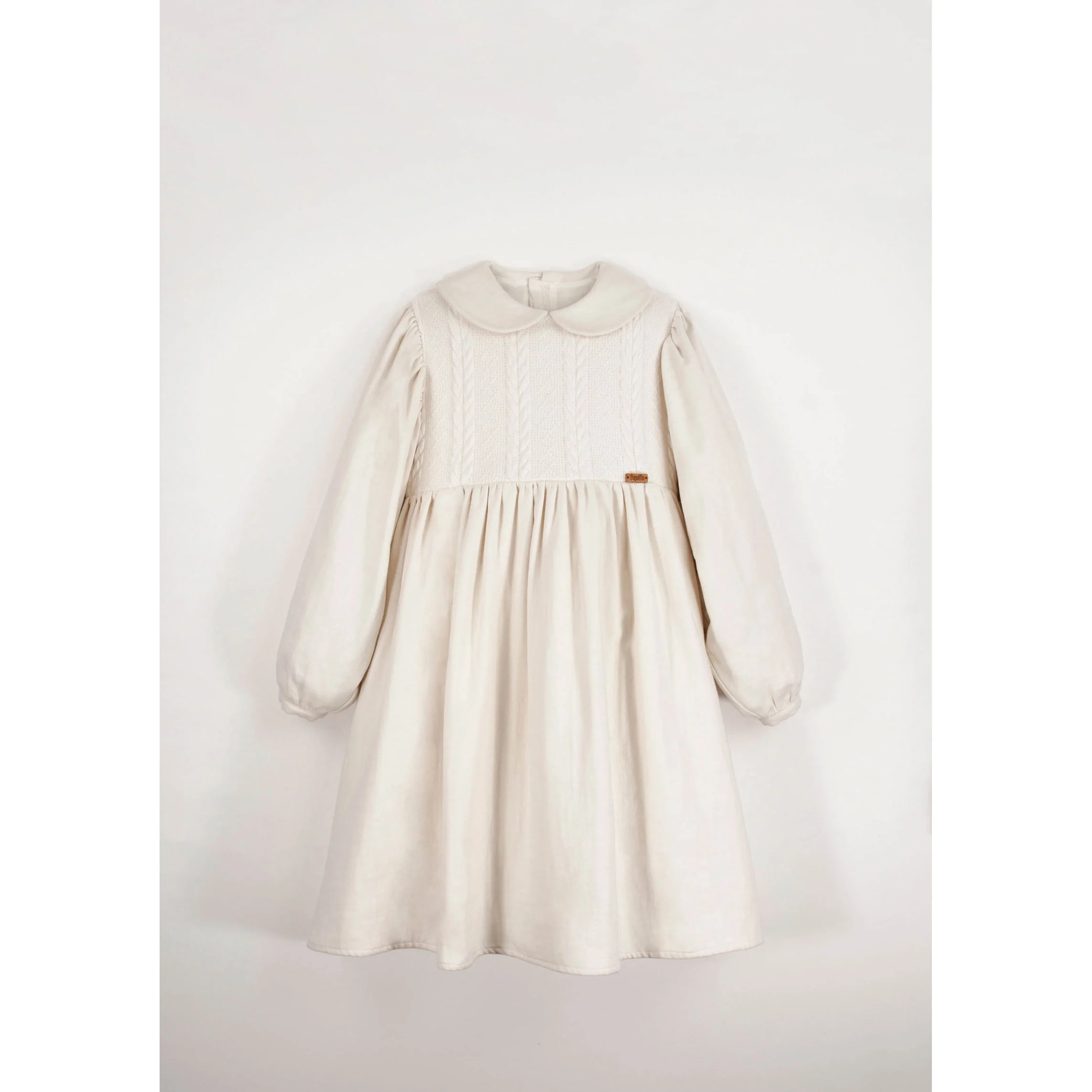 Popelin Off White Two Tone Dress