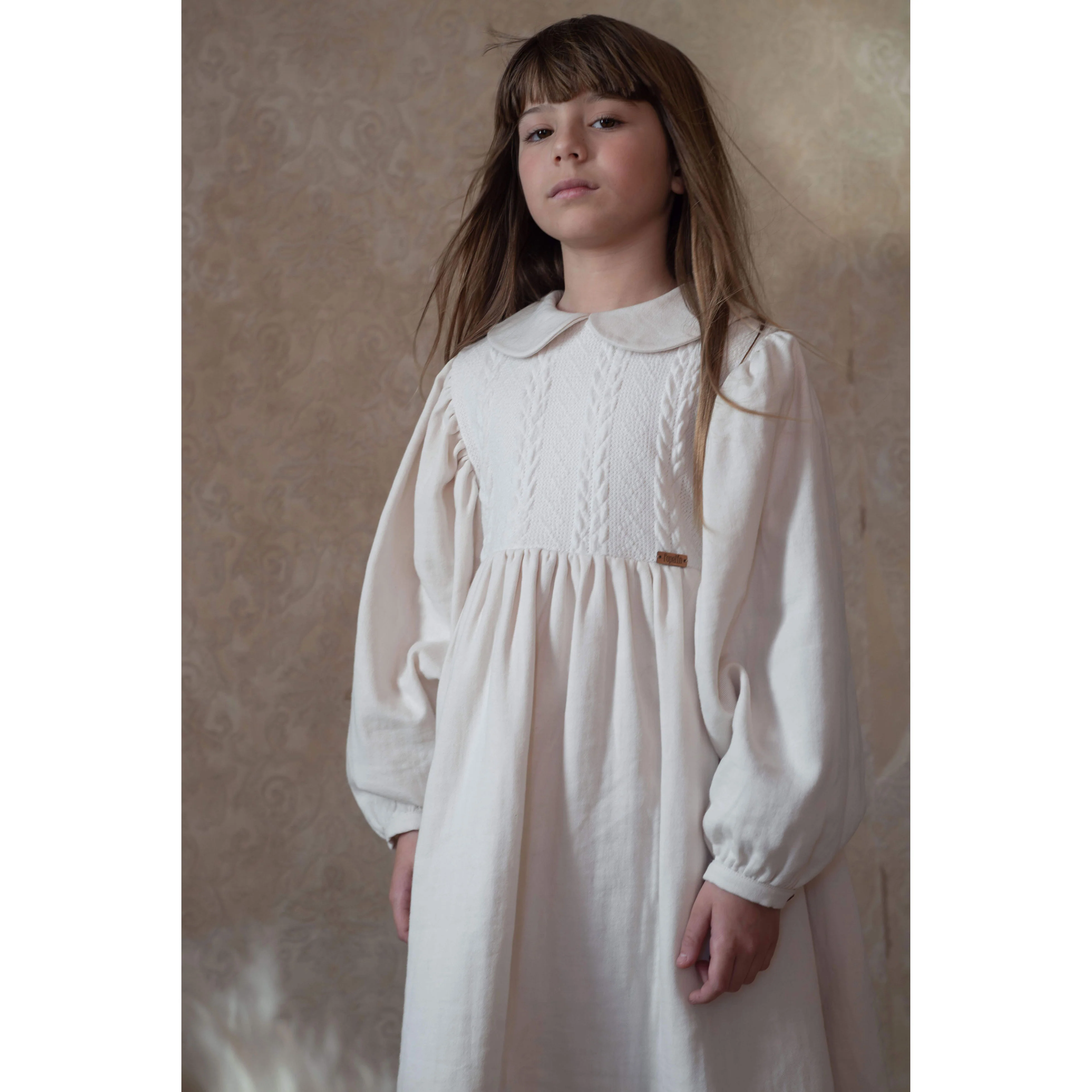 Popelin Off White Two Tone Dress - Image 2
