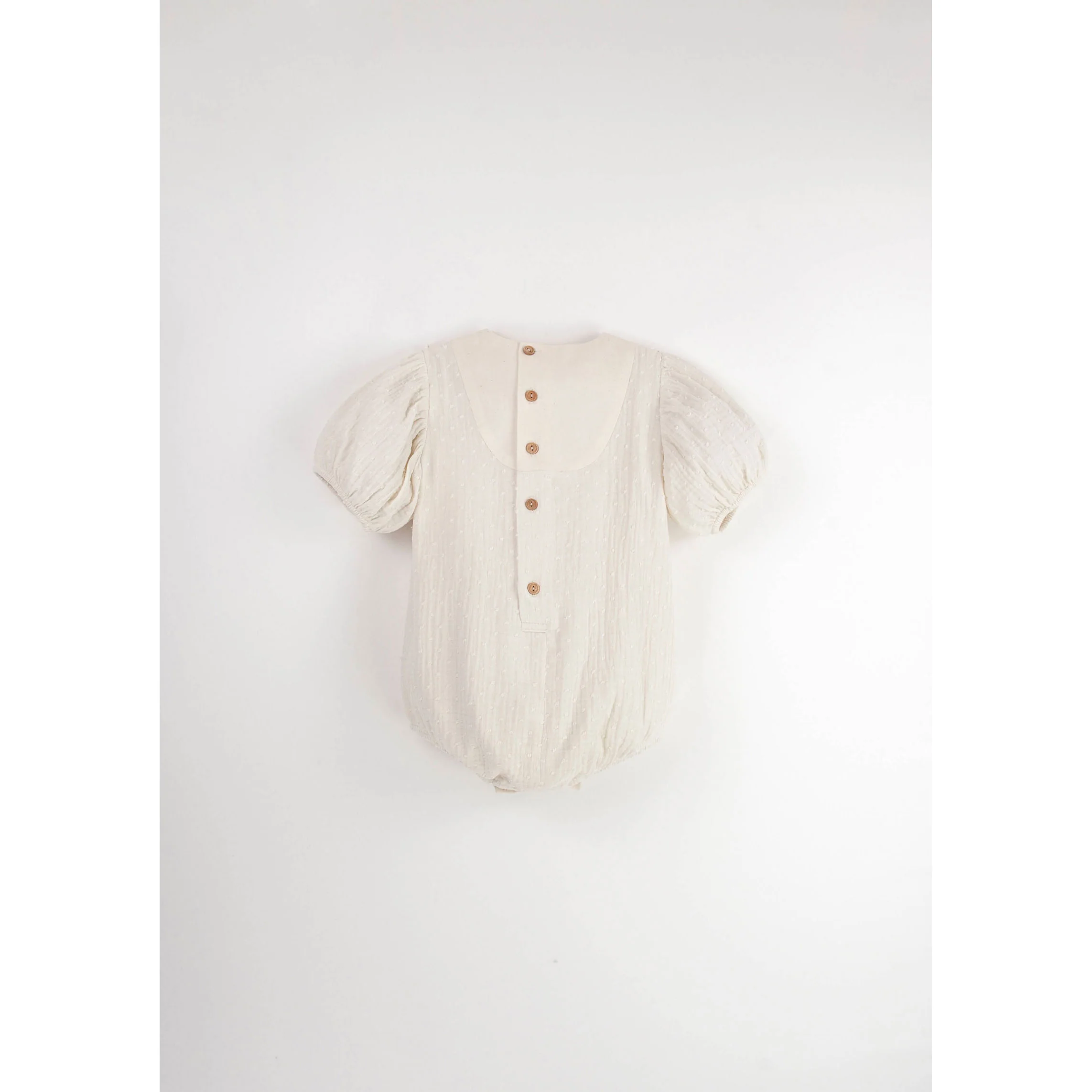 Popelin Off White Yoke Embroidered Romper - Image 2