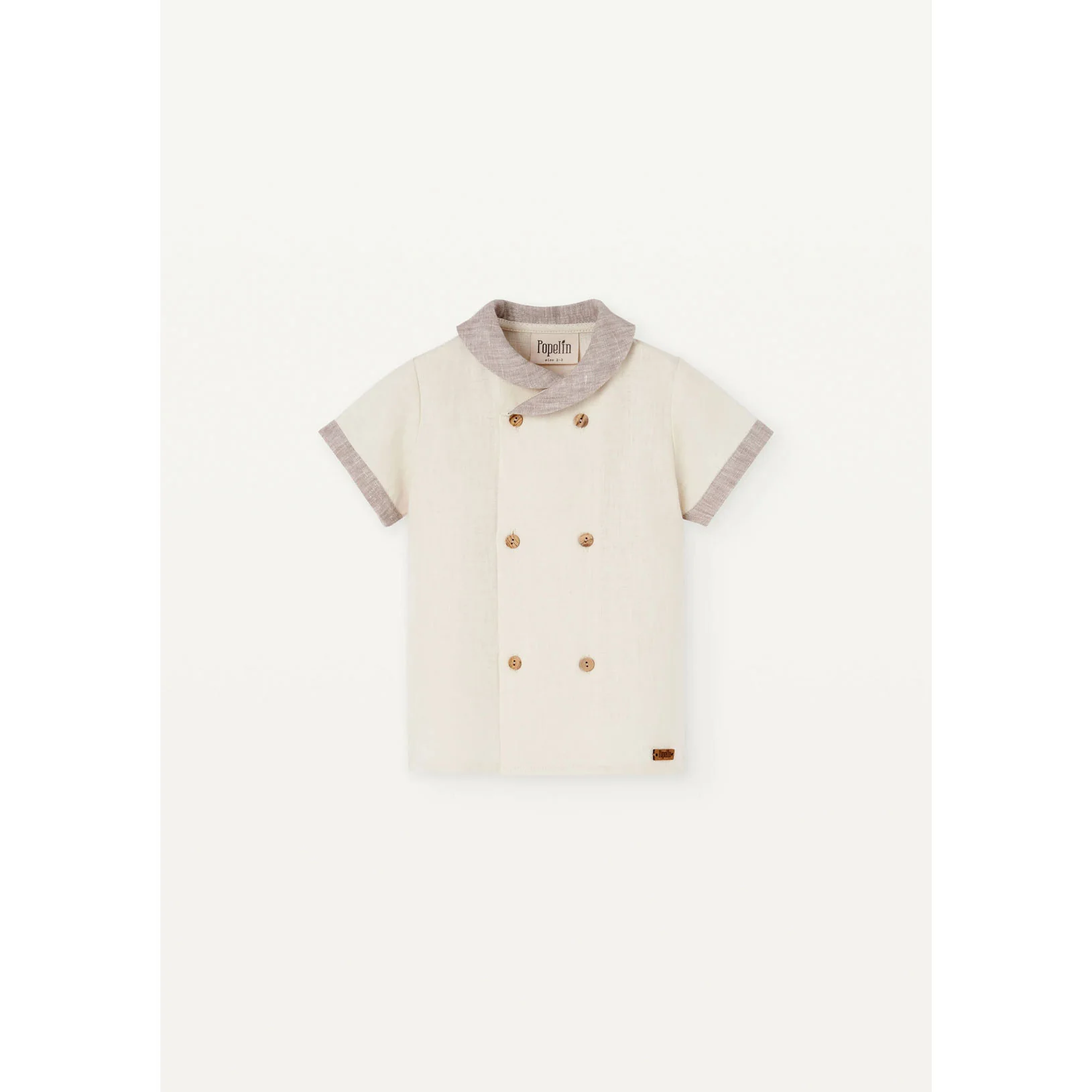 Popelin Sand Collar Linen Shirt