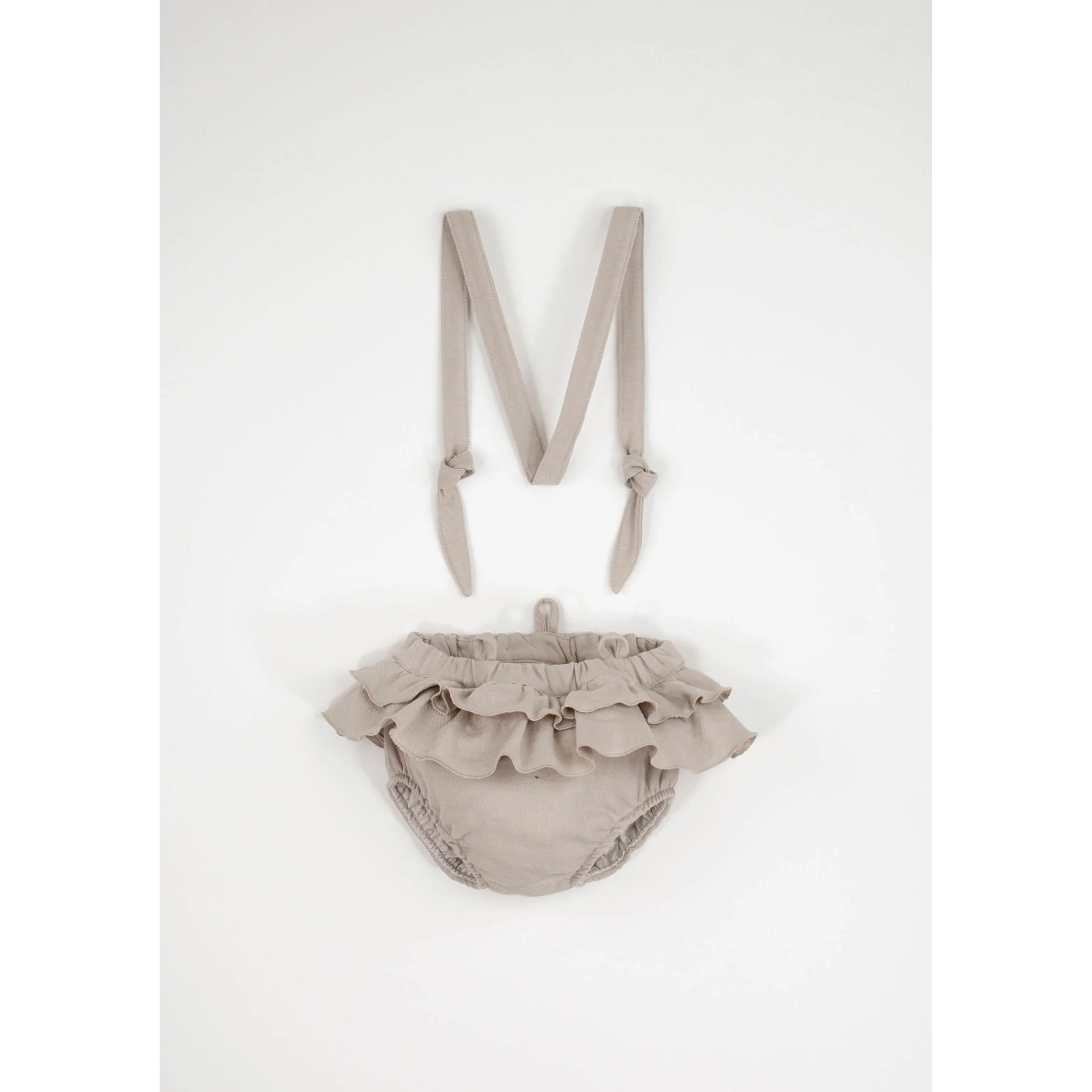 Popelin Sand Double Frill Romper - Image 4