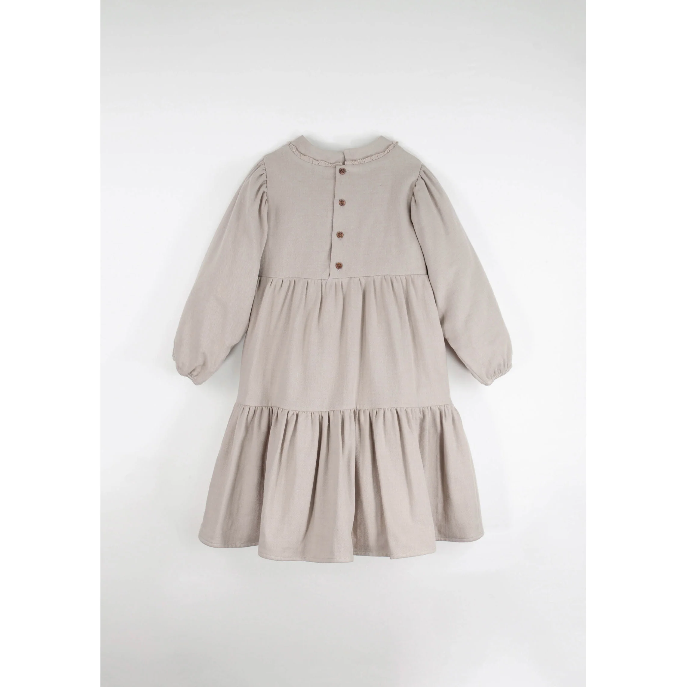 Popelin Sand Embroidered Yolk Dress - Image 3
