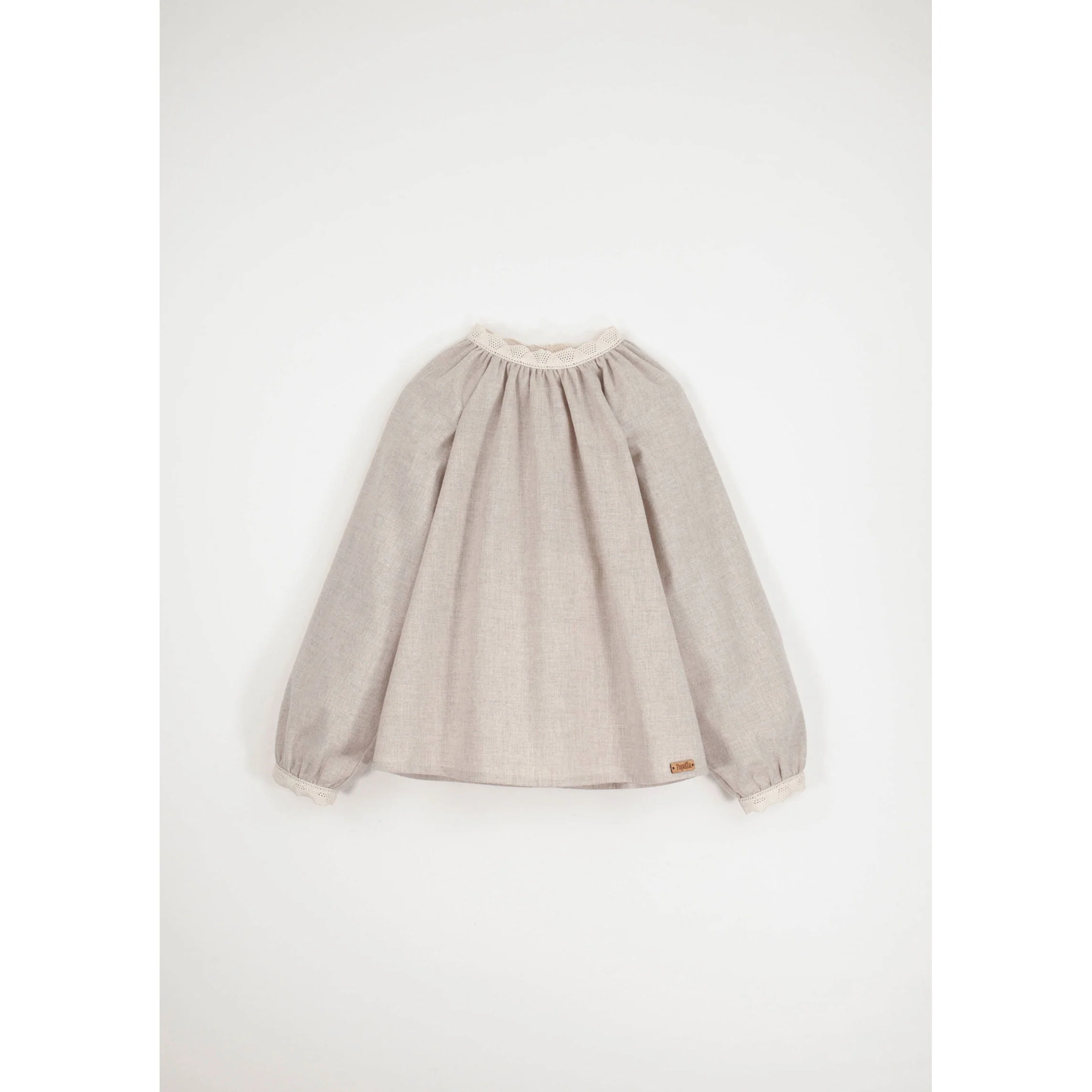 Popelin Sand Lace Blouse