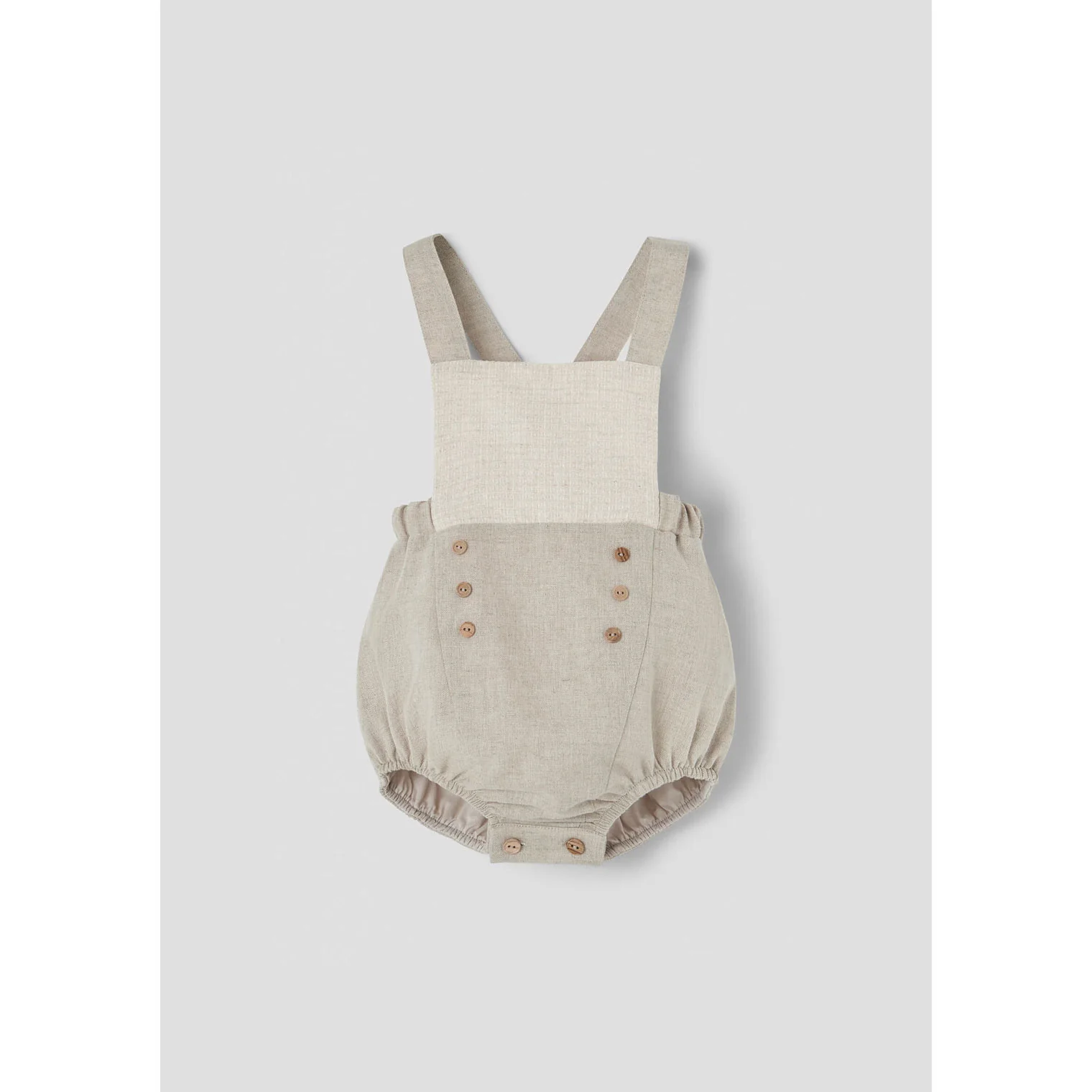 Popelin Sand Linen Dungarees