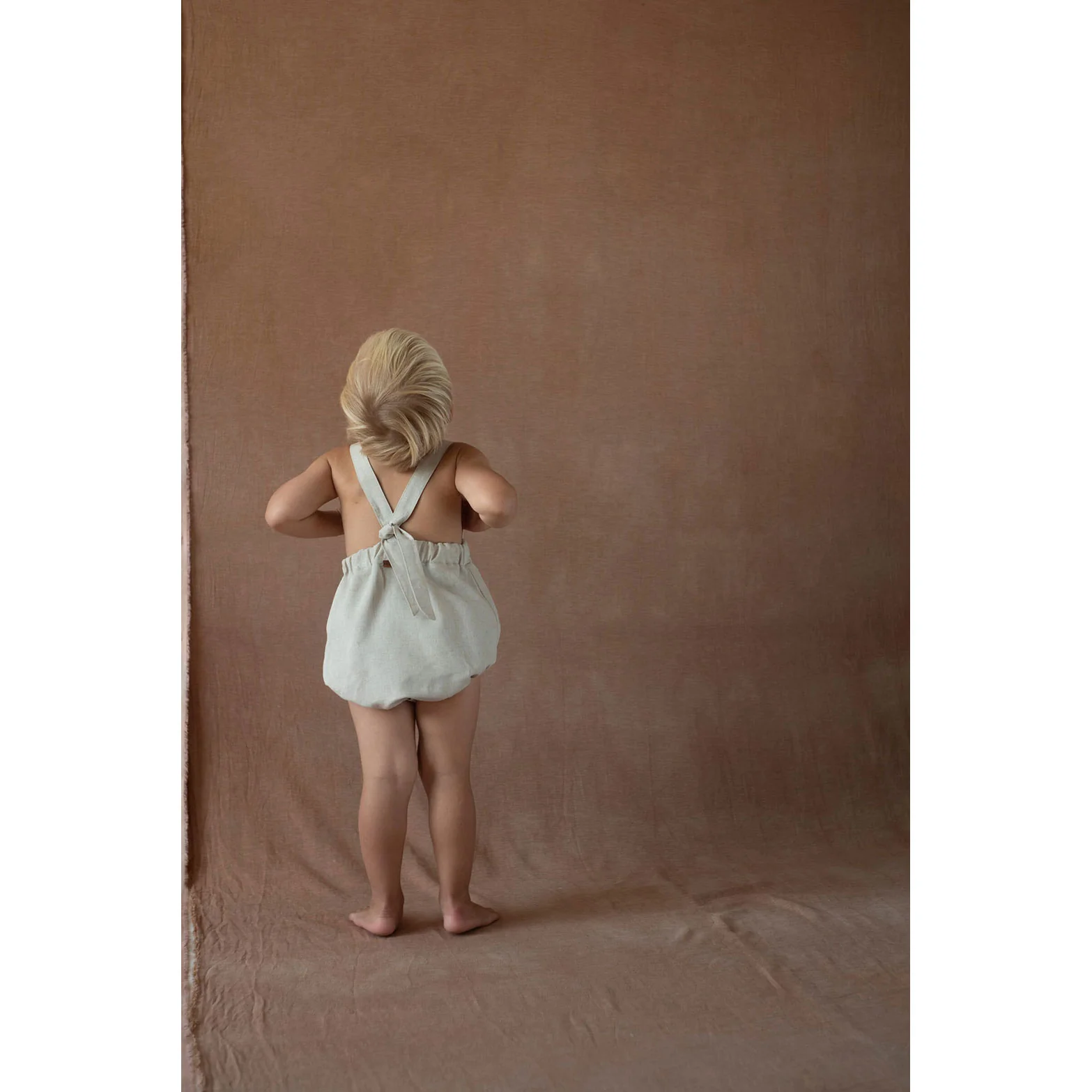 Popelin Sand Linen Dungarees - Image 4