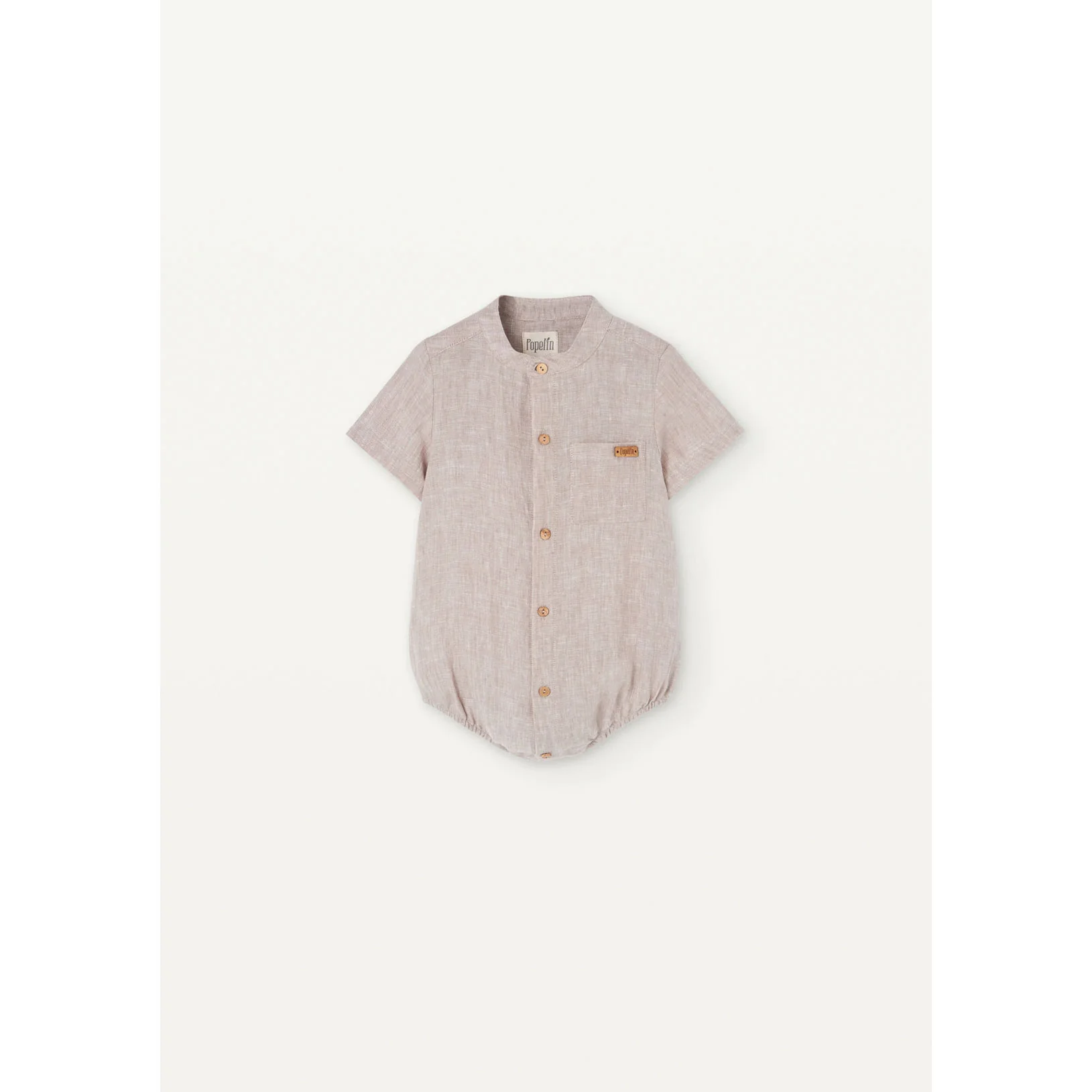 Popelin Sand Linen Shirt Romper