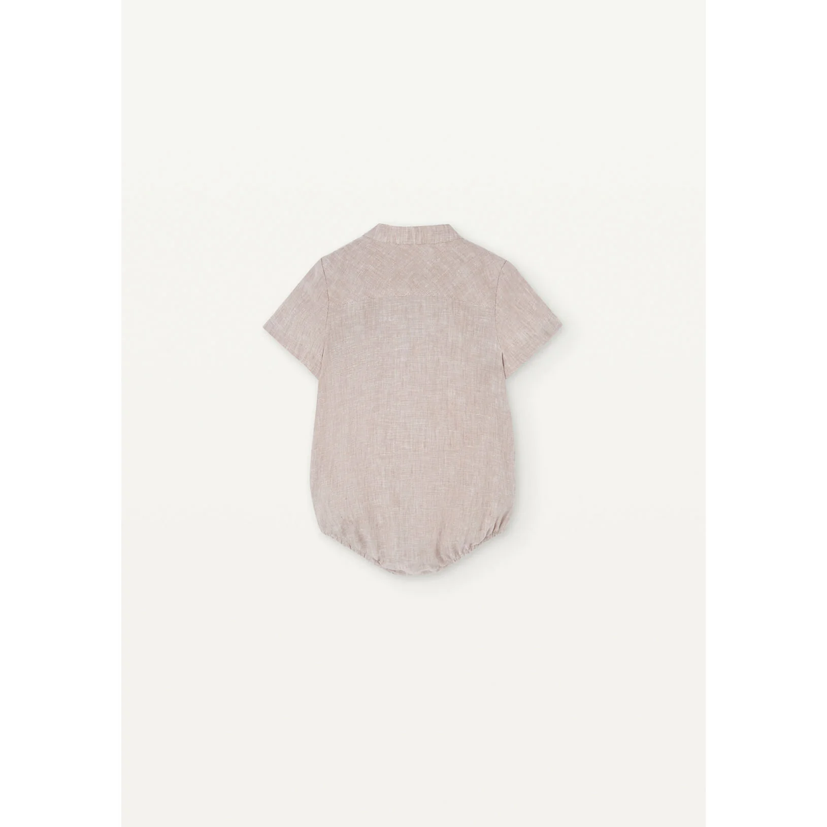 Popelin Sand Linen Shirt Romper - Image 3