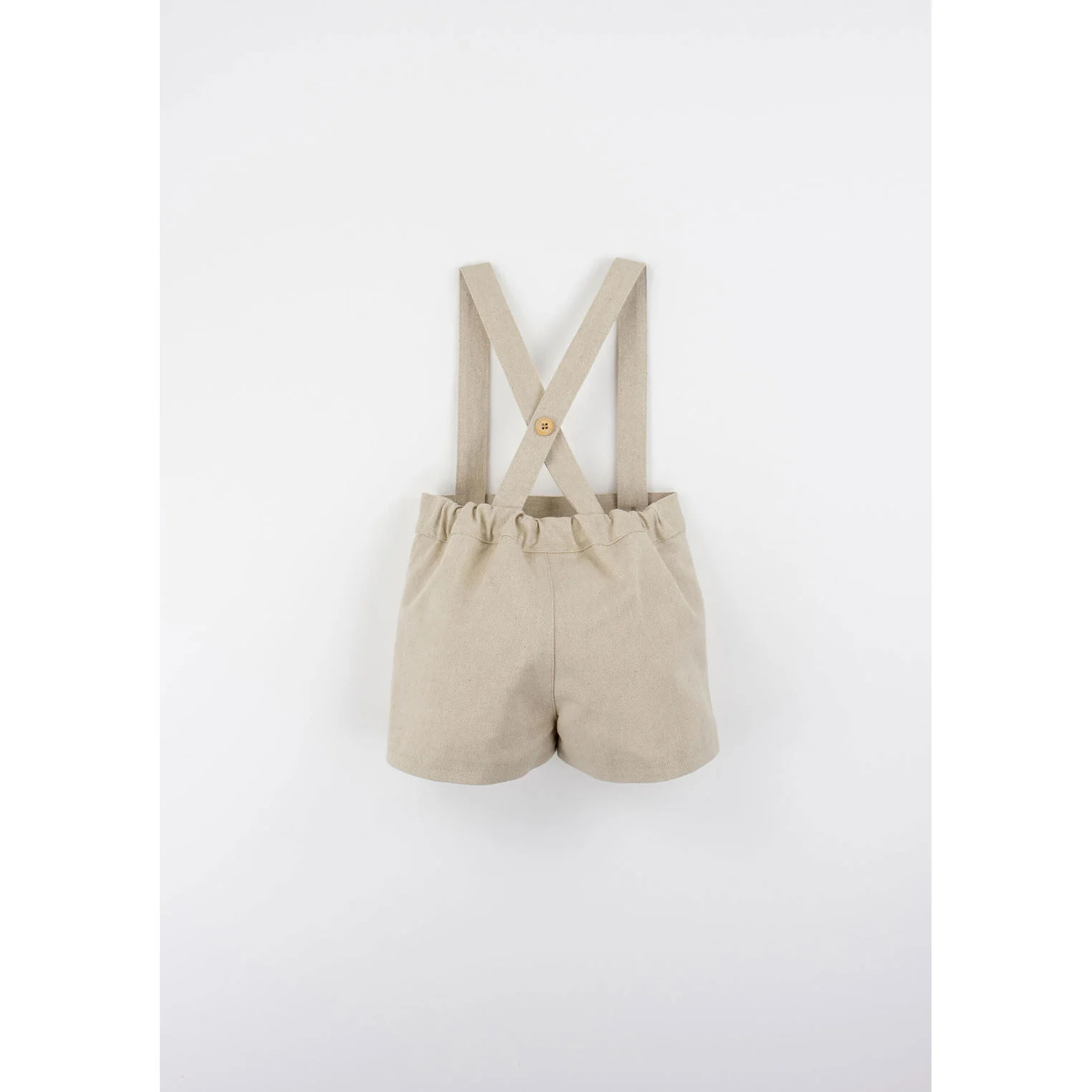 Popelin Sand Oxford Suspender Shorts - Image 3