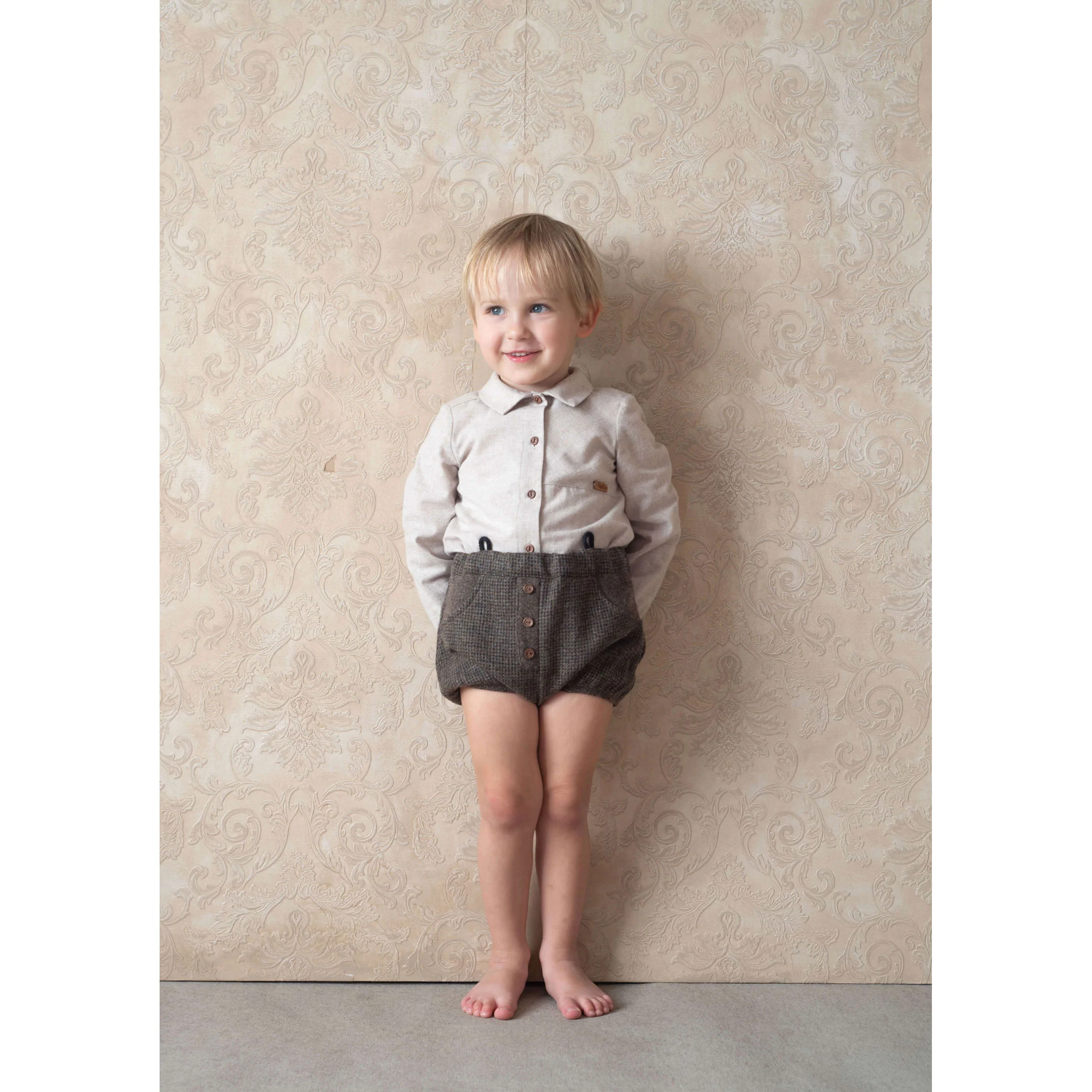 Popelin Sand Shirt Romper - Image 2