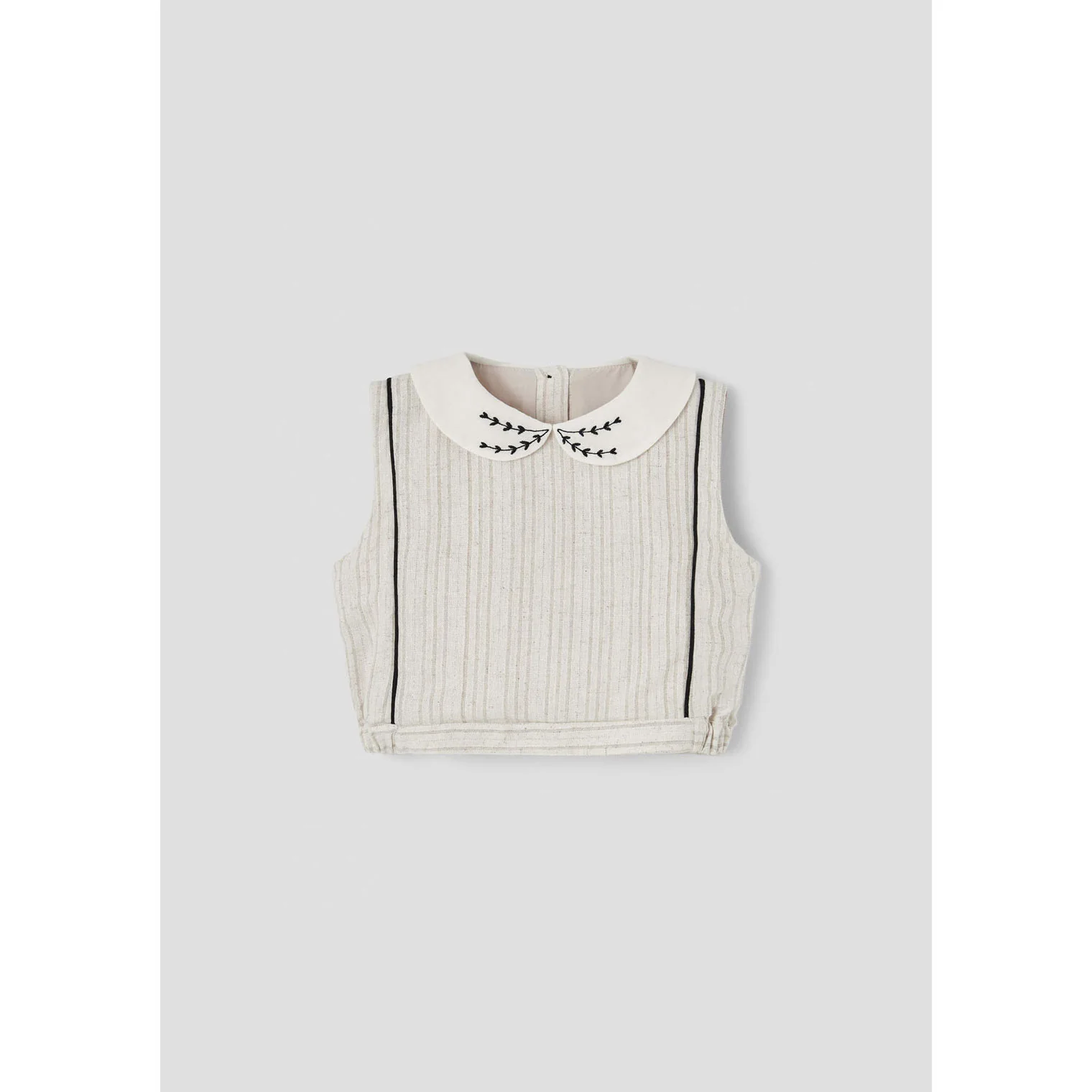 Popelin Silver Lurex Collar Top