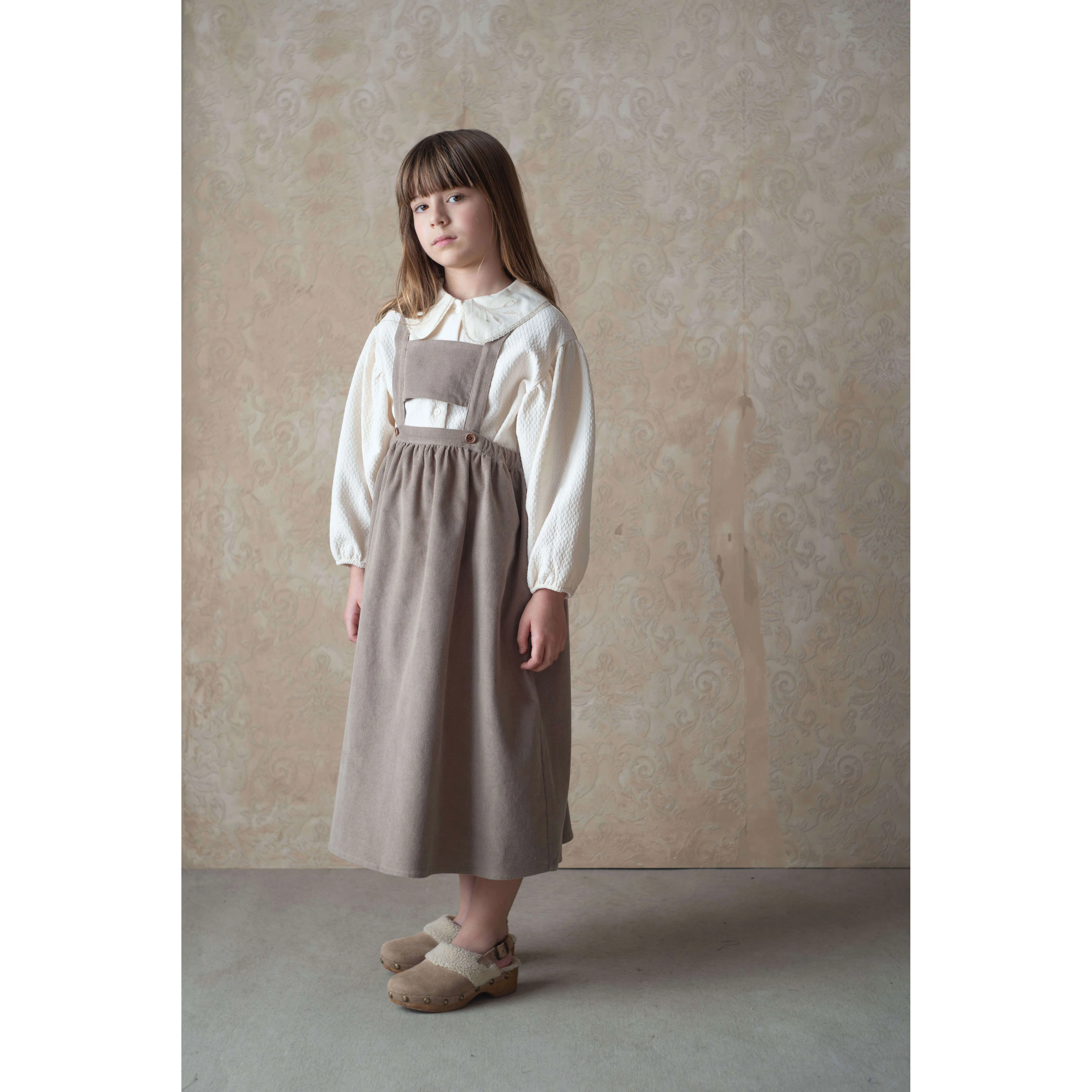 Popelin Taupe Corduroy Midi Dress - Image 2