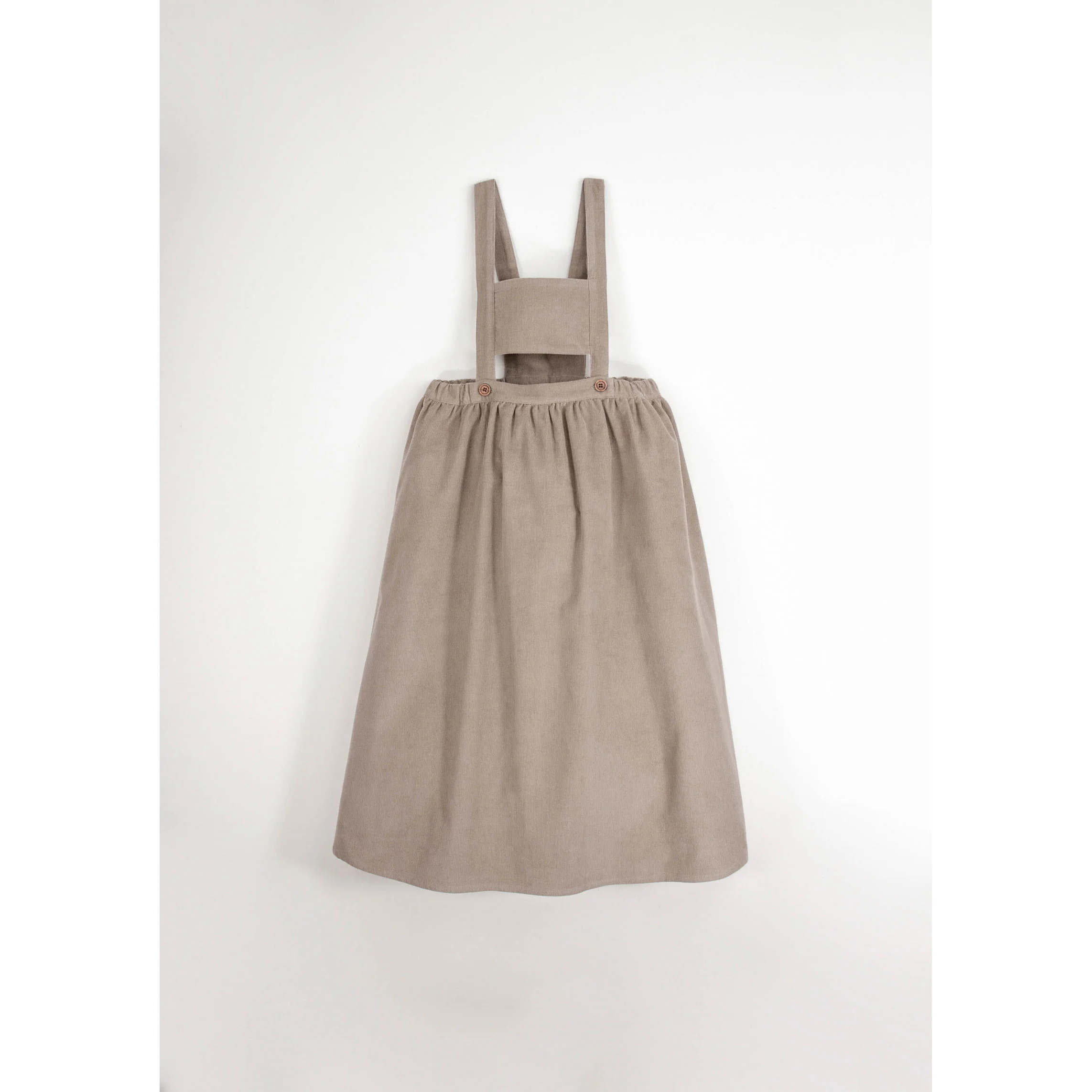 Popelin Taupe Corduroy Midi Dress - Image 3