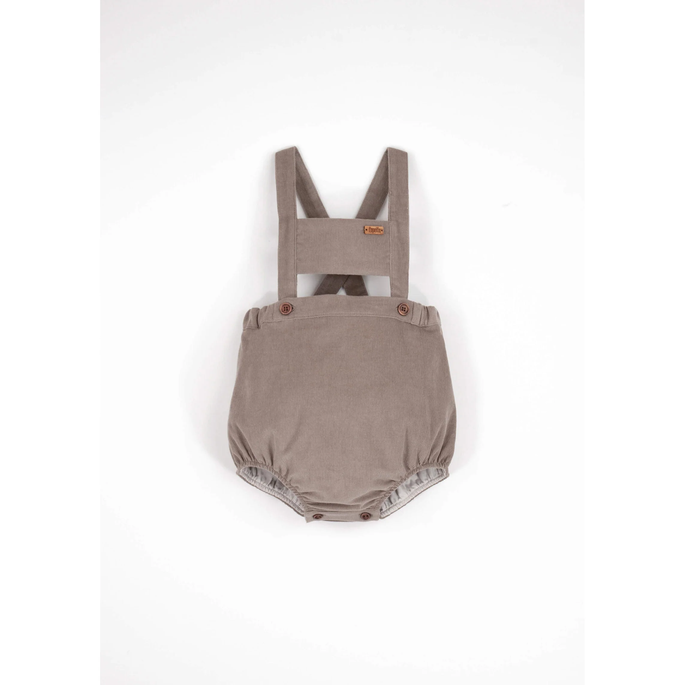 Popelin Taupe Corduroy Romper