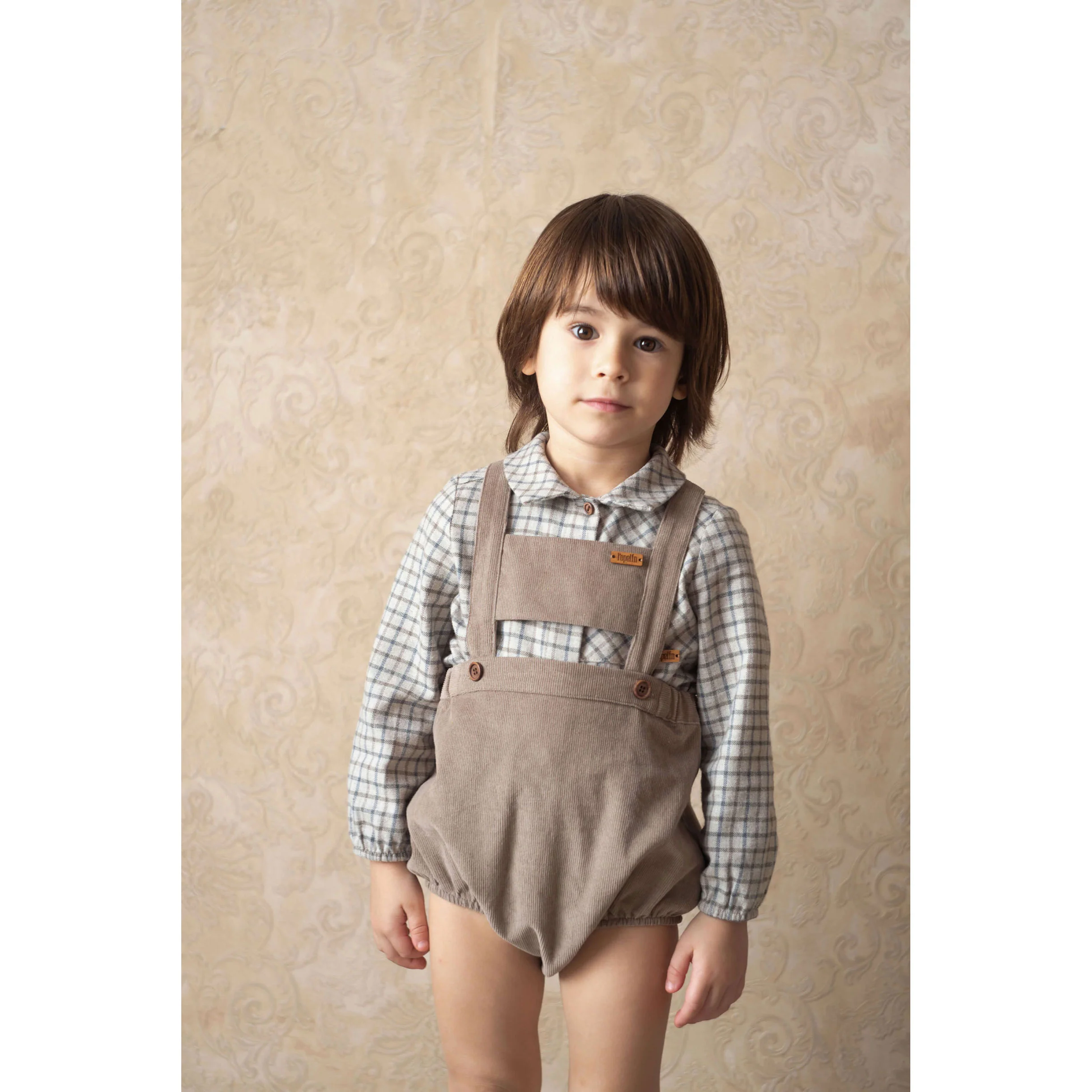 Popelin Taupe Corduroy Romper - Image 2