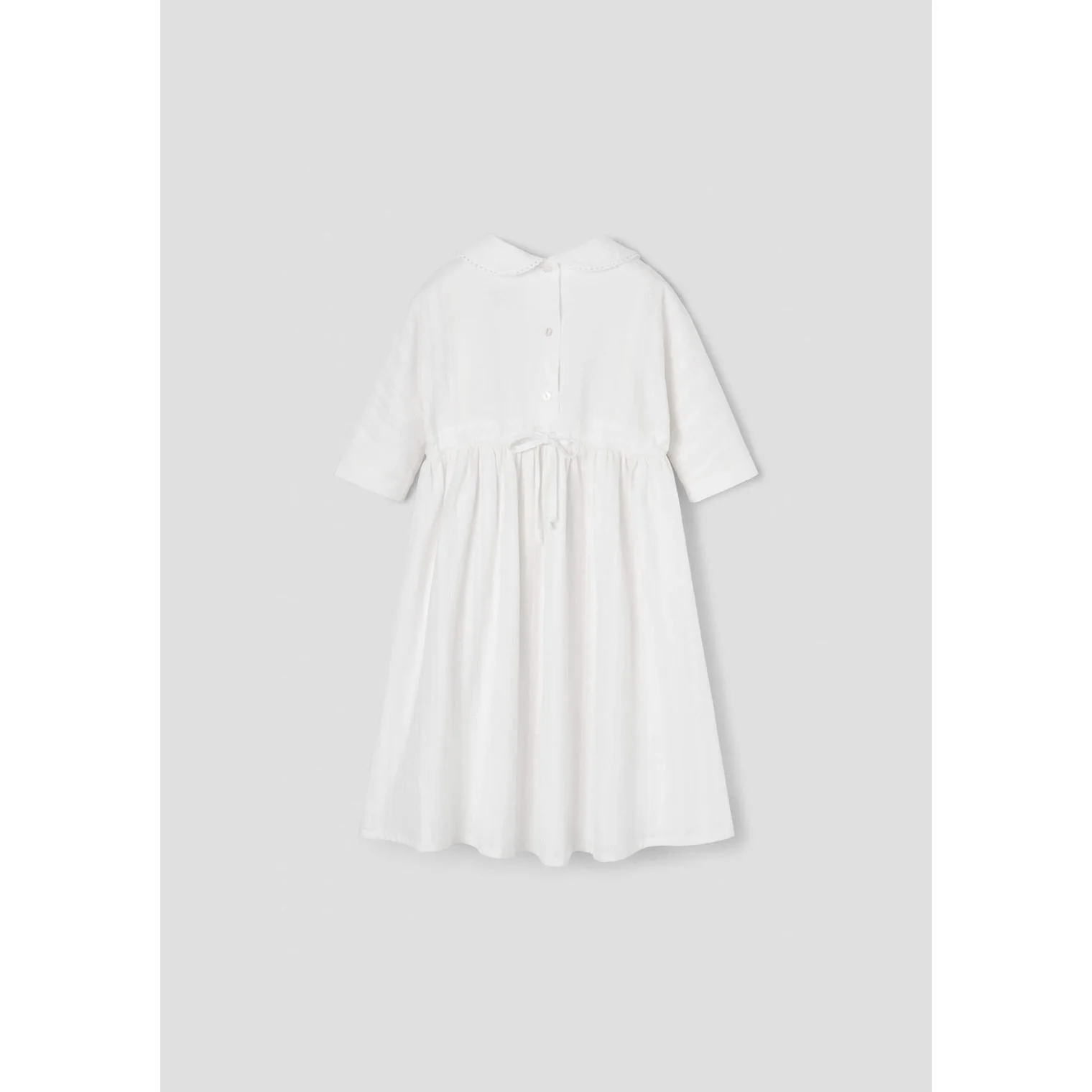 Popelin White Baby Collar Yoke Dress - Image 3