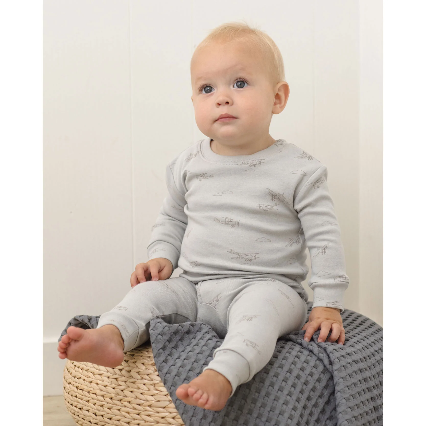 Quincy Mae Airplane Jersey Pajama Set - Image 2
