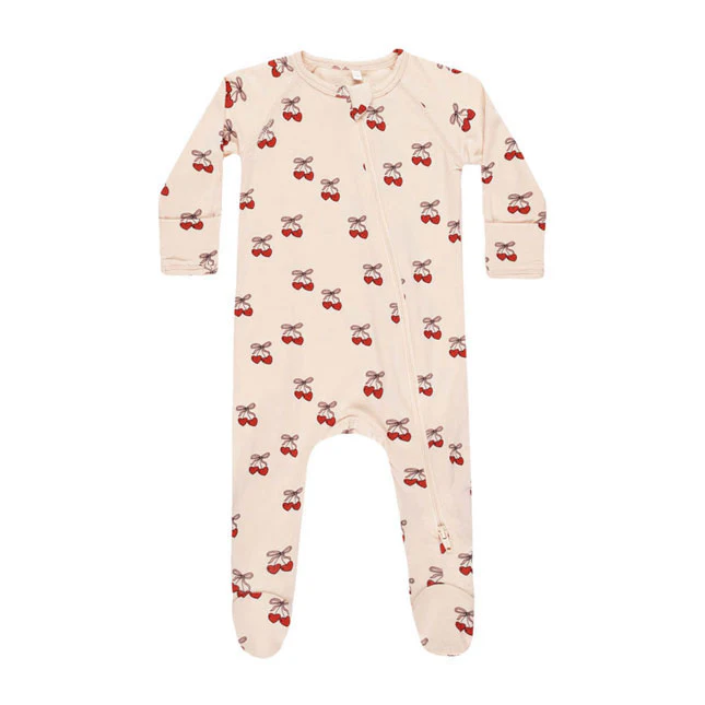 Quincy Mae Antique Mon Amour Bamboo Zip Footie