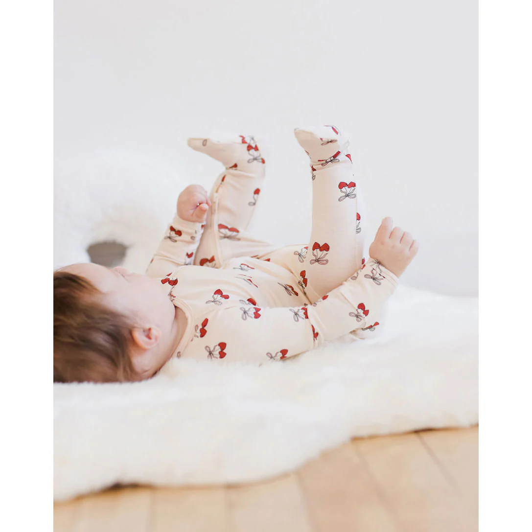 Quincy Mae Antique Mon Amour Bamboo Zip Footie - Image 3
