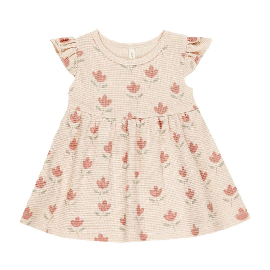 Quincy Mae Antique Tulips Flutter Sleeve Dress