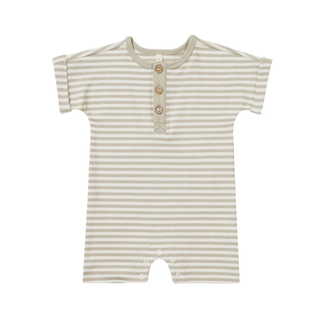 Quincy Mae Ash Stripe Short Sleeve One-Piece