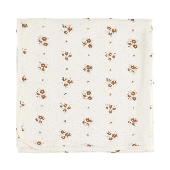 Quincy Mae Autumn Flora Pointelle Baby Blanket