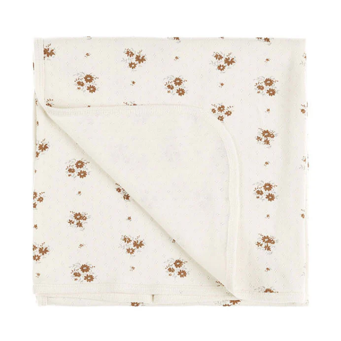 Quincy Mae Autumn Flora Pointelle Baby Blanket - Image 2