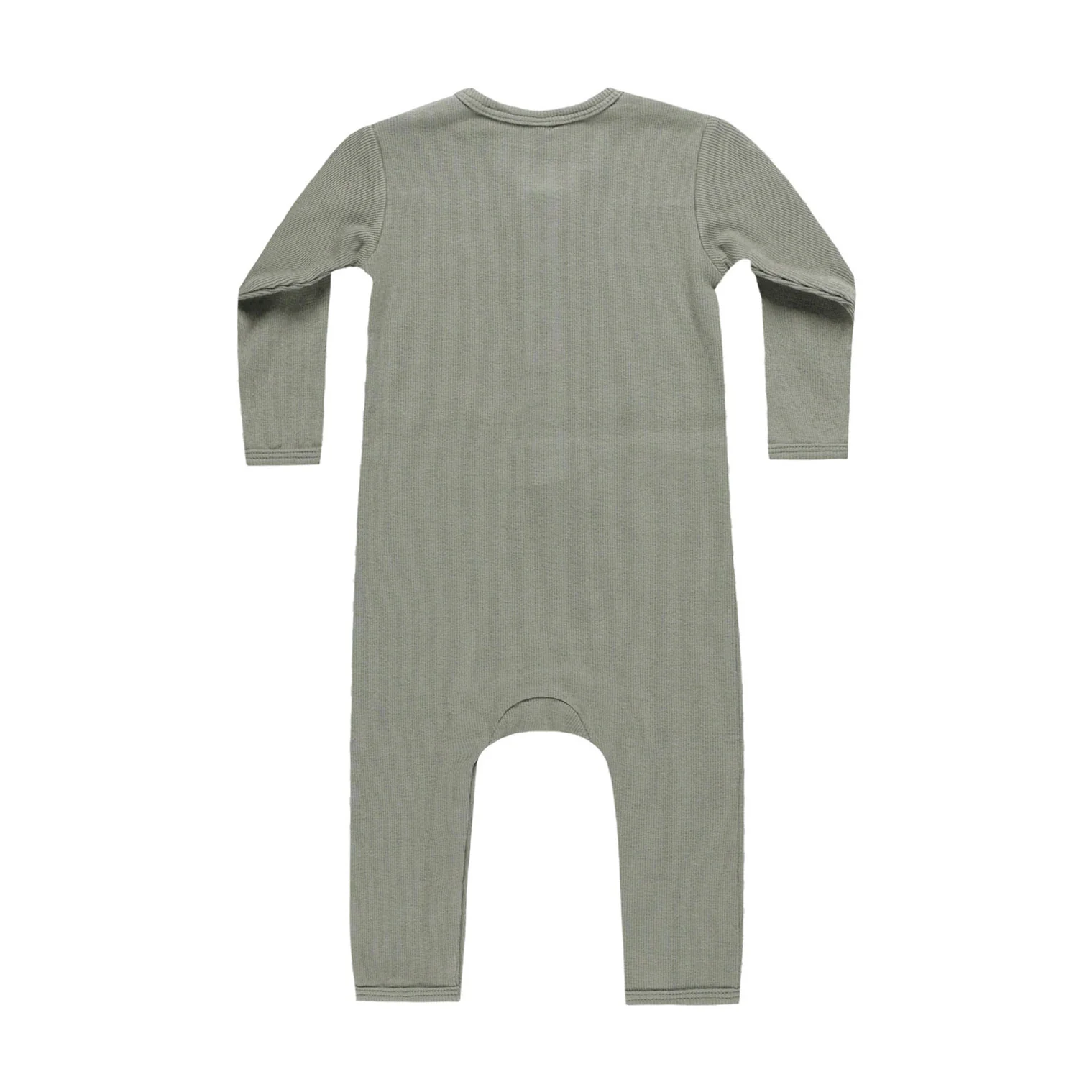 Quincy Mae Basil Ribbed Baby Jumpsuit - Image 2