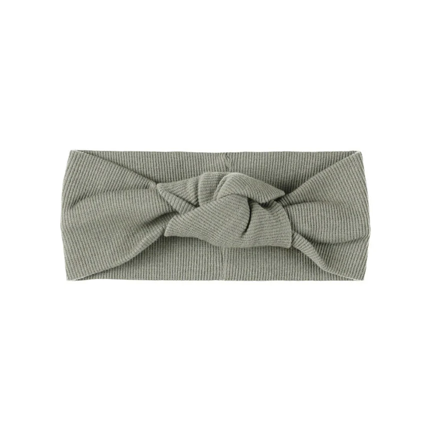 Quincy Mae Basil Ribbed Knotted Headband